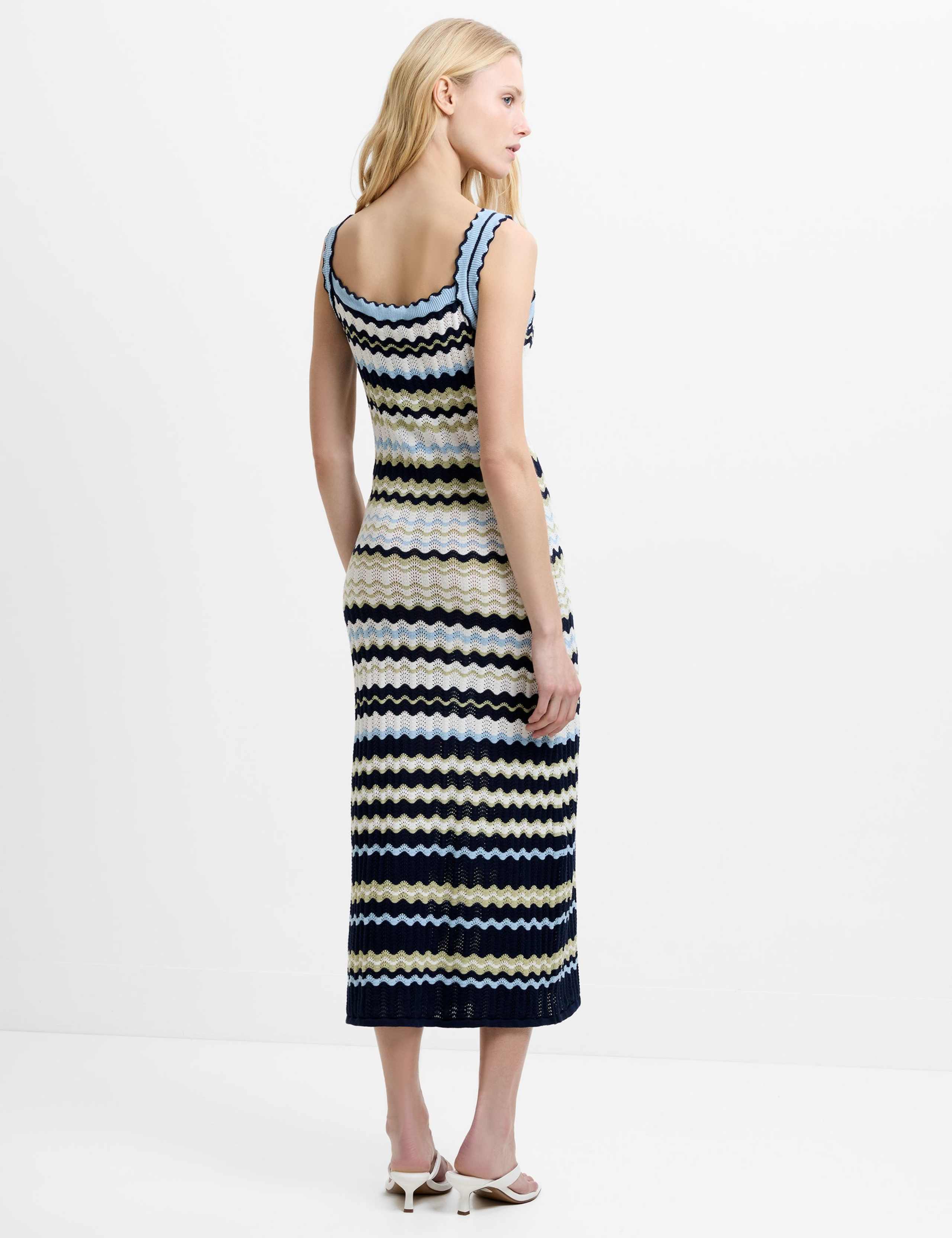 Pure Cotton Knitted Striped Midi Dress 4 of 5