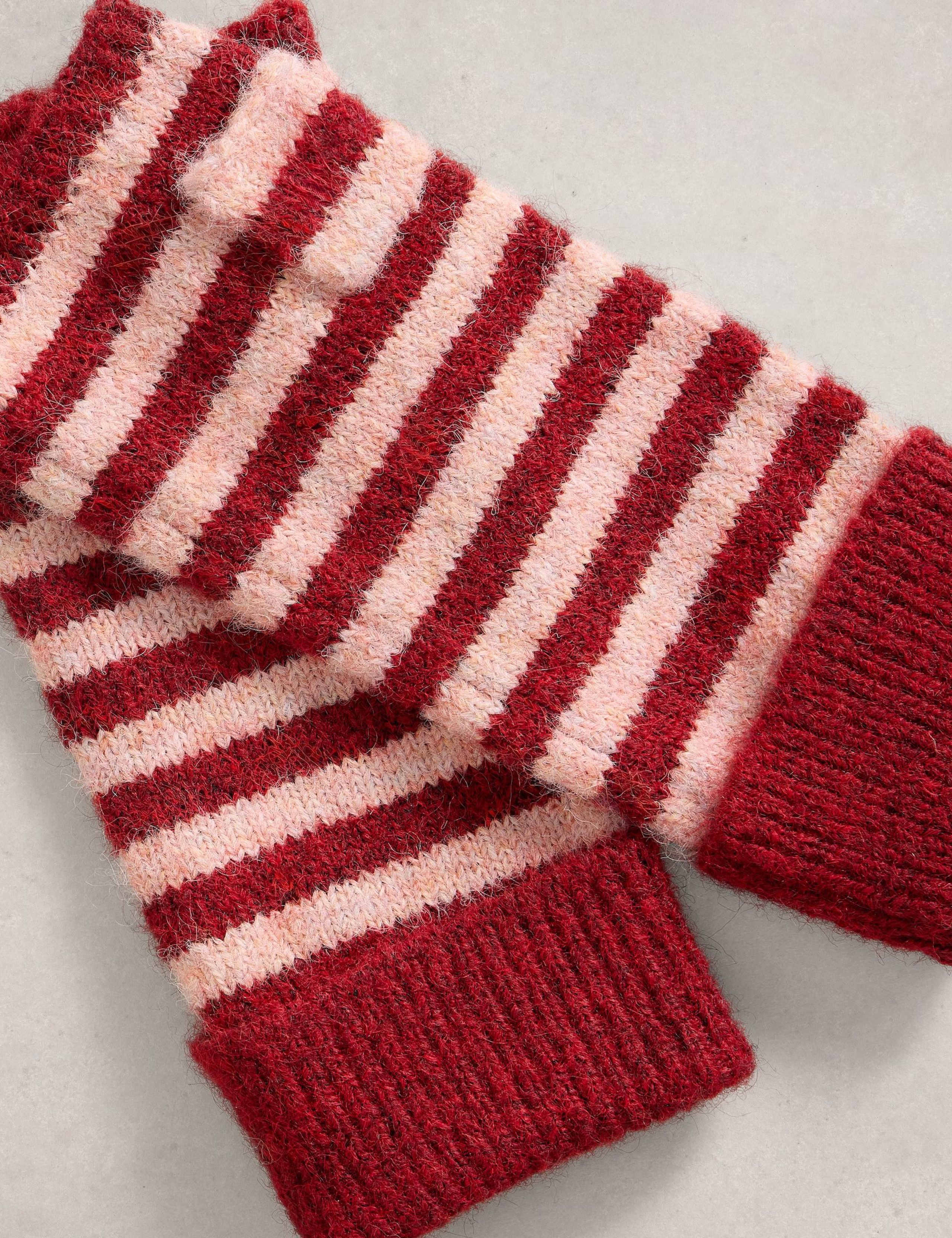 Striped Cuffed Fingerless Gloves 2 of 3