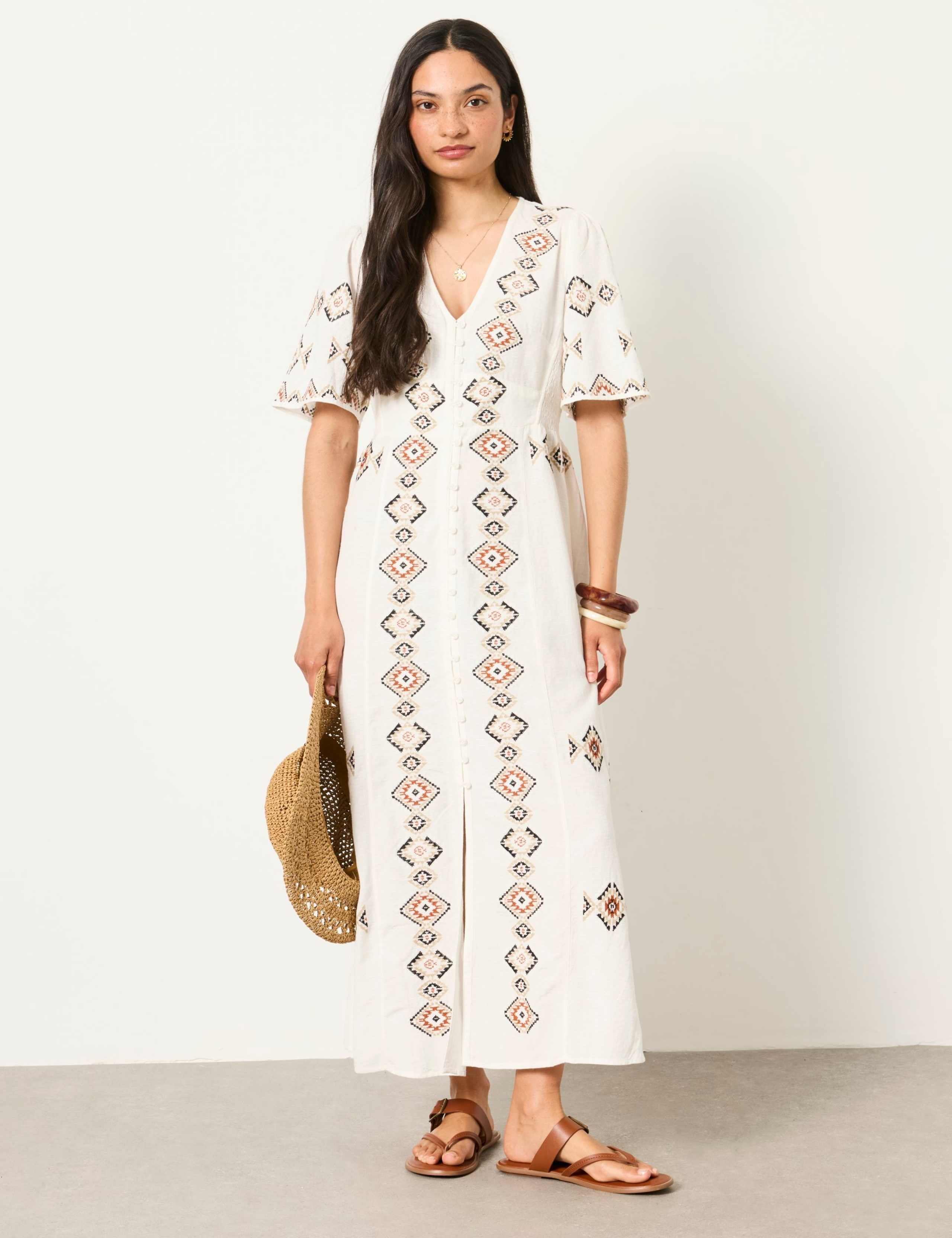 SOLENE EMB MIDI DRES 1 of 7