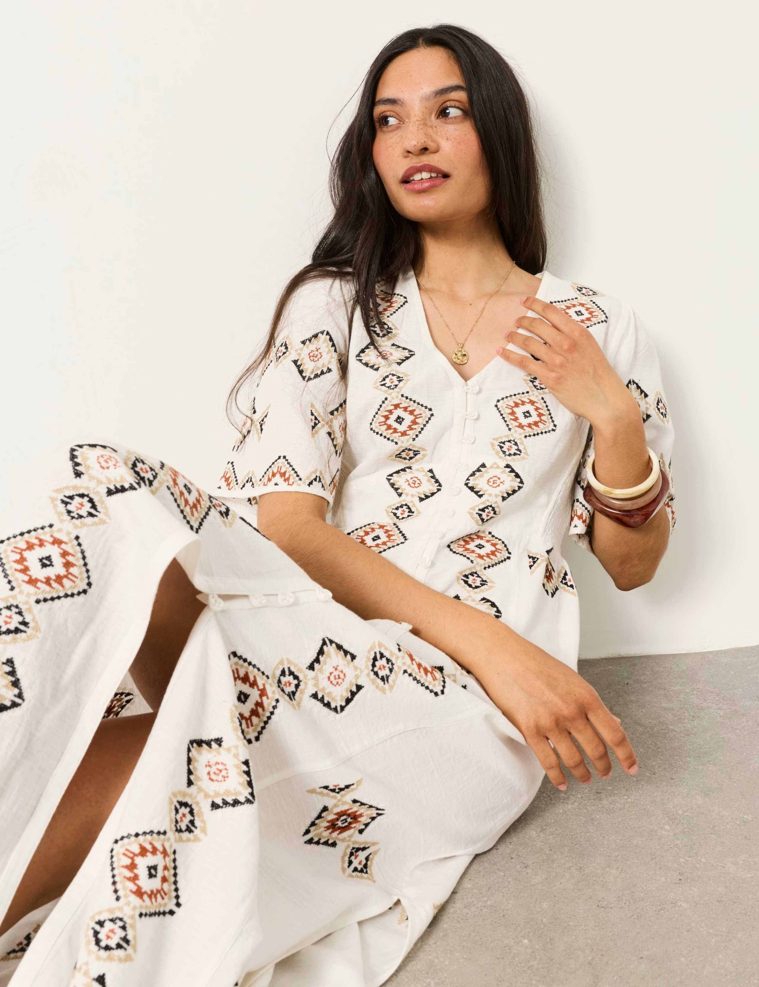 SOLENE EMB MIDI DRES 3 of 7