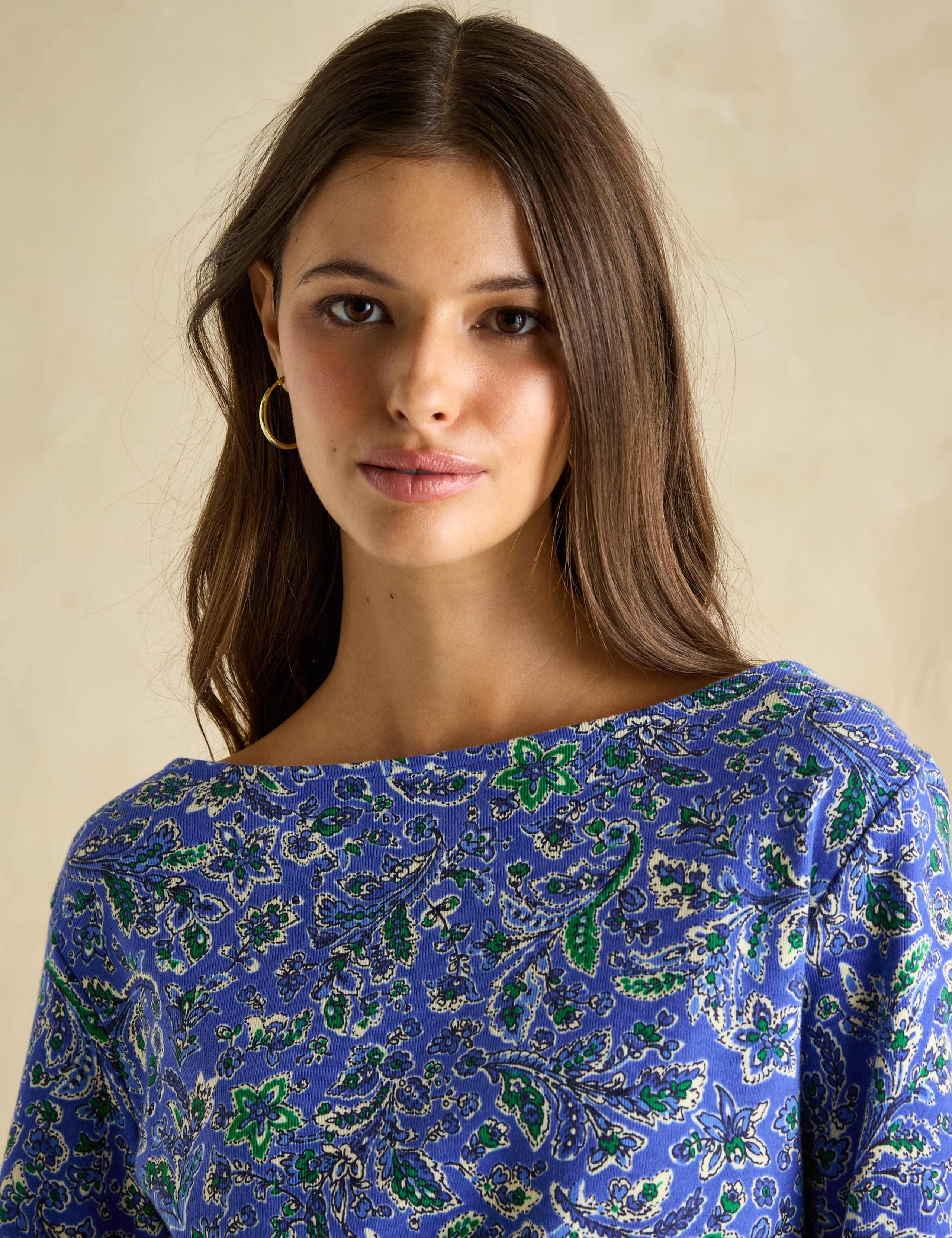 Pure Cotton Printed Slash Neck Top 6 of 7