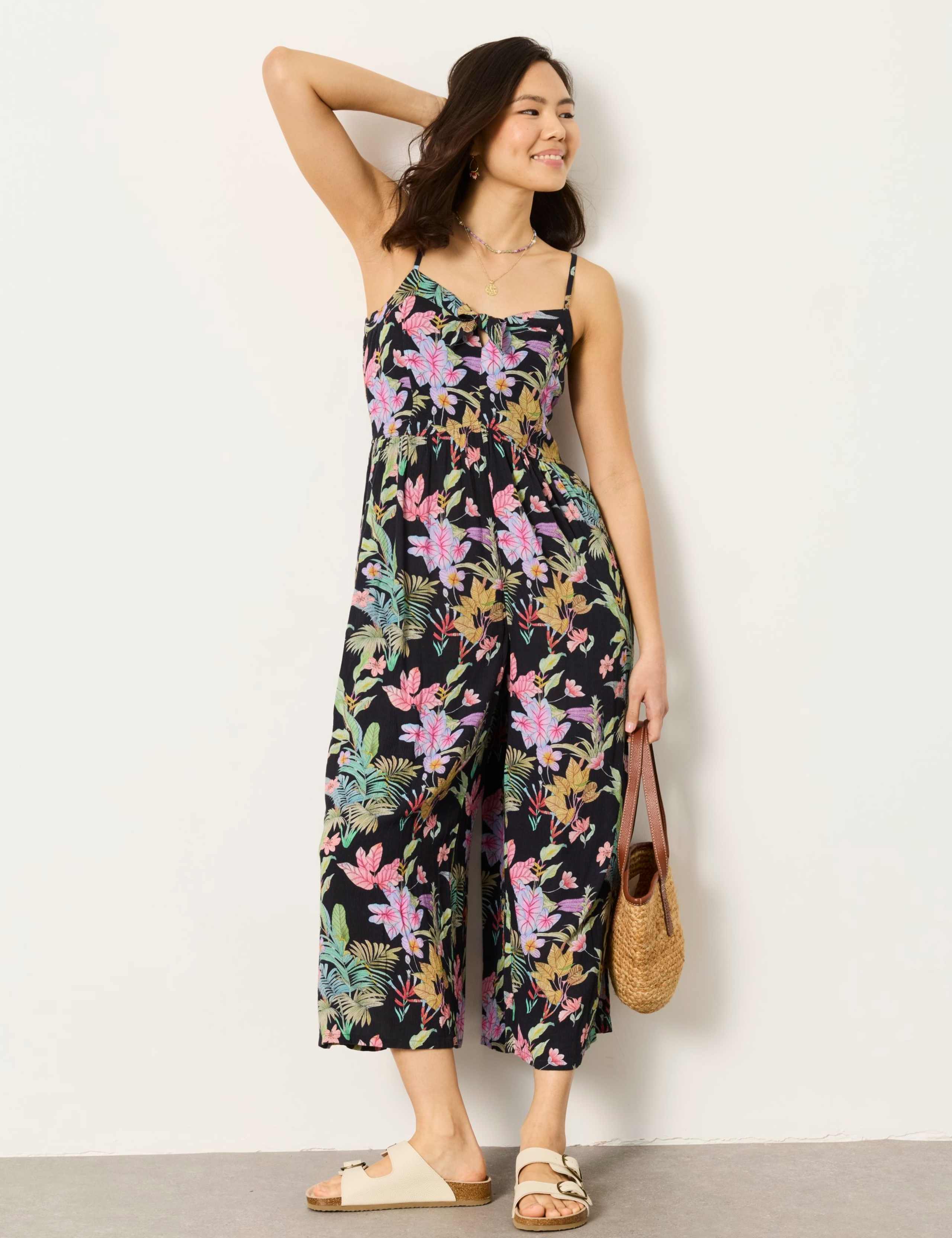Floral Cropped Wide Leg Jumpsuit 4 of 7