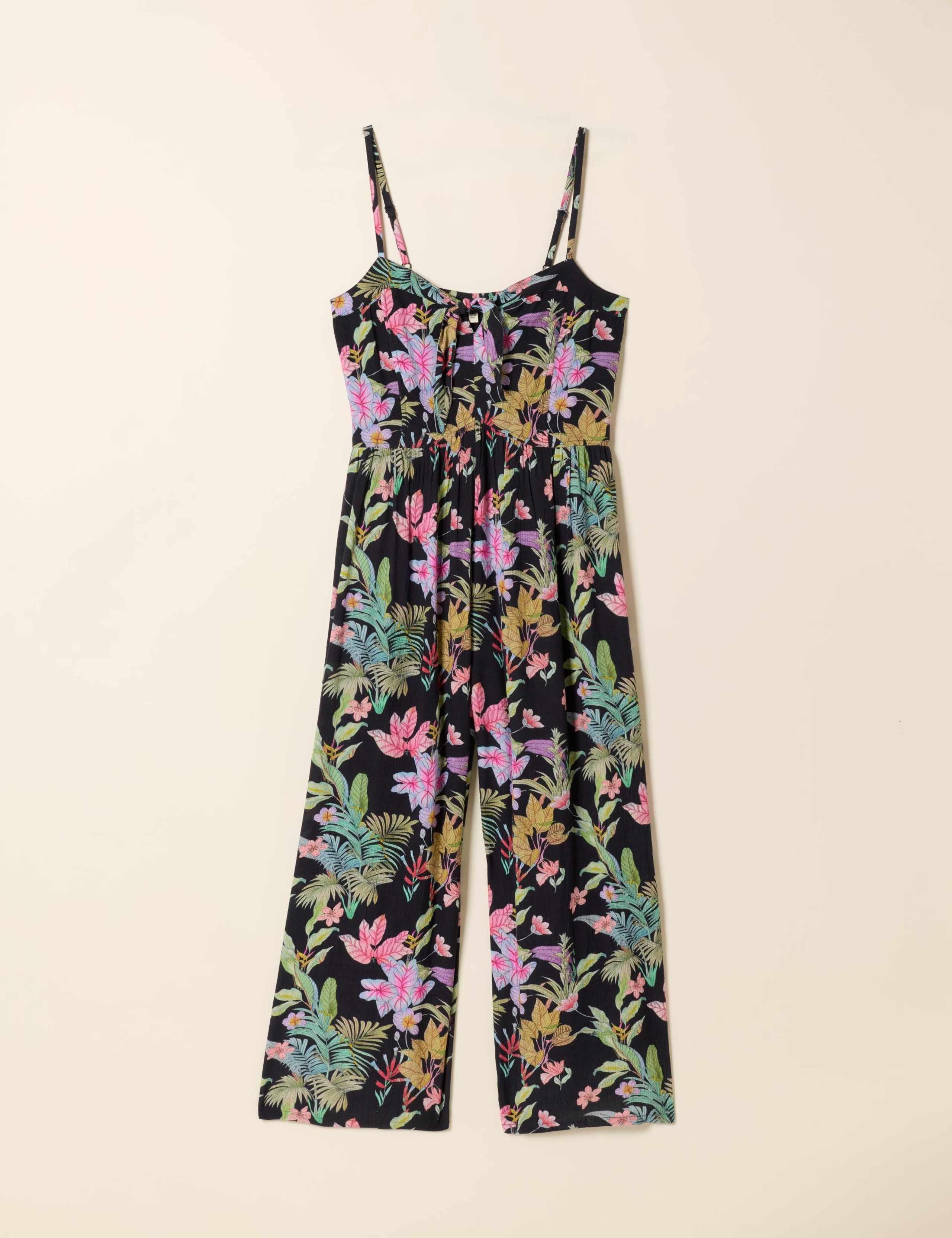 Floral Cropped Wide Leg Jumpsuit 2 of 7