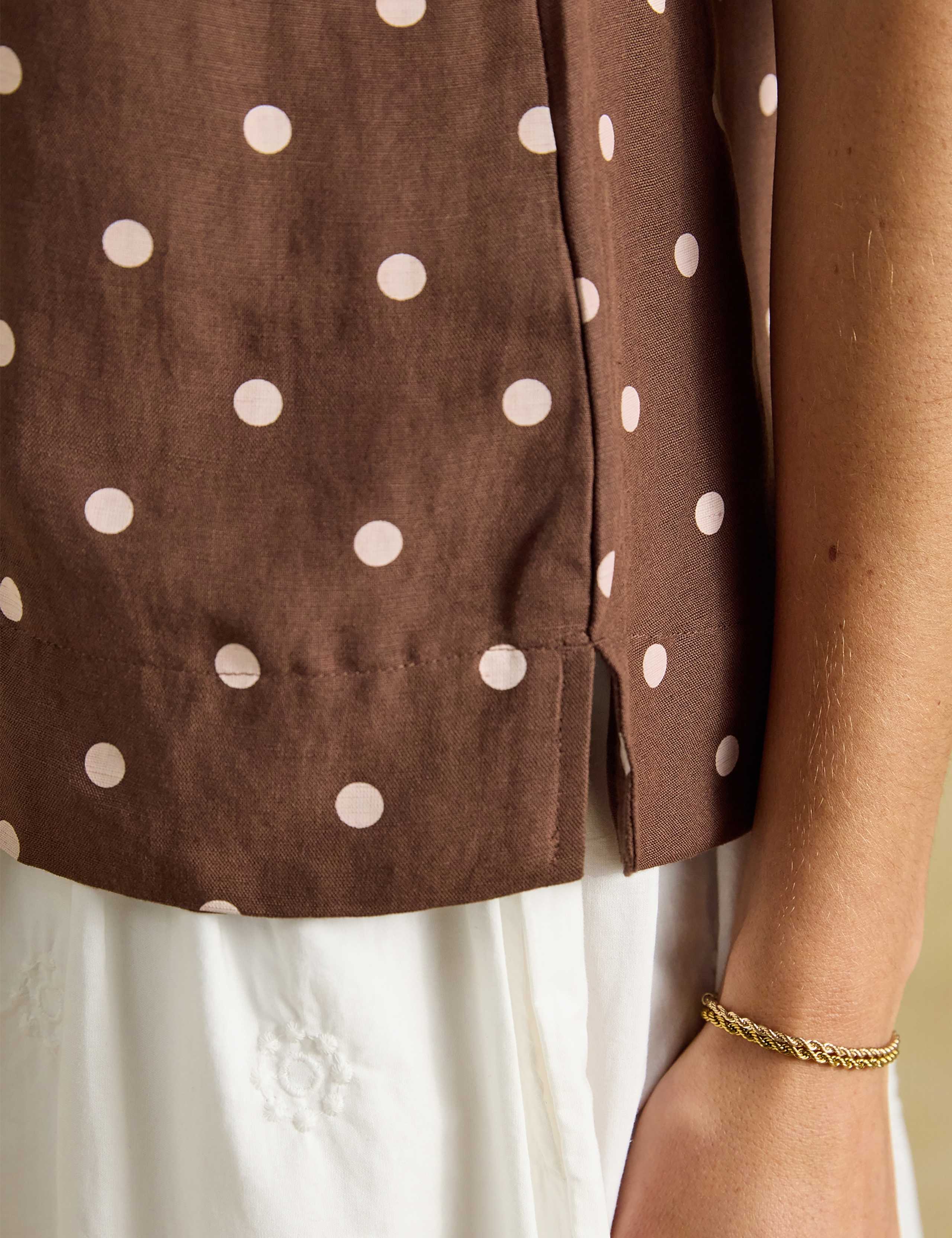 Linen Blend Round Neck Sleeveless Top 4 of 9