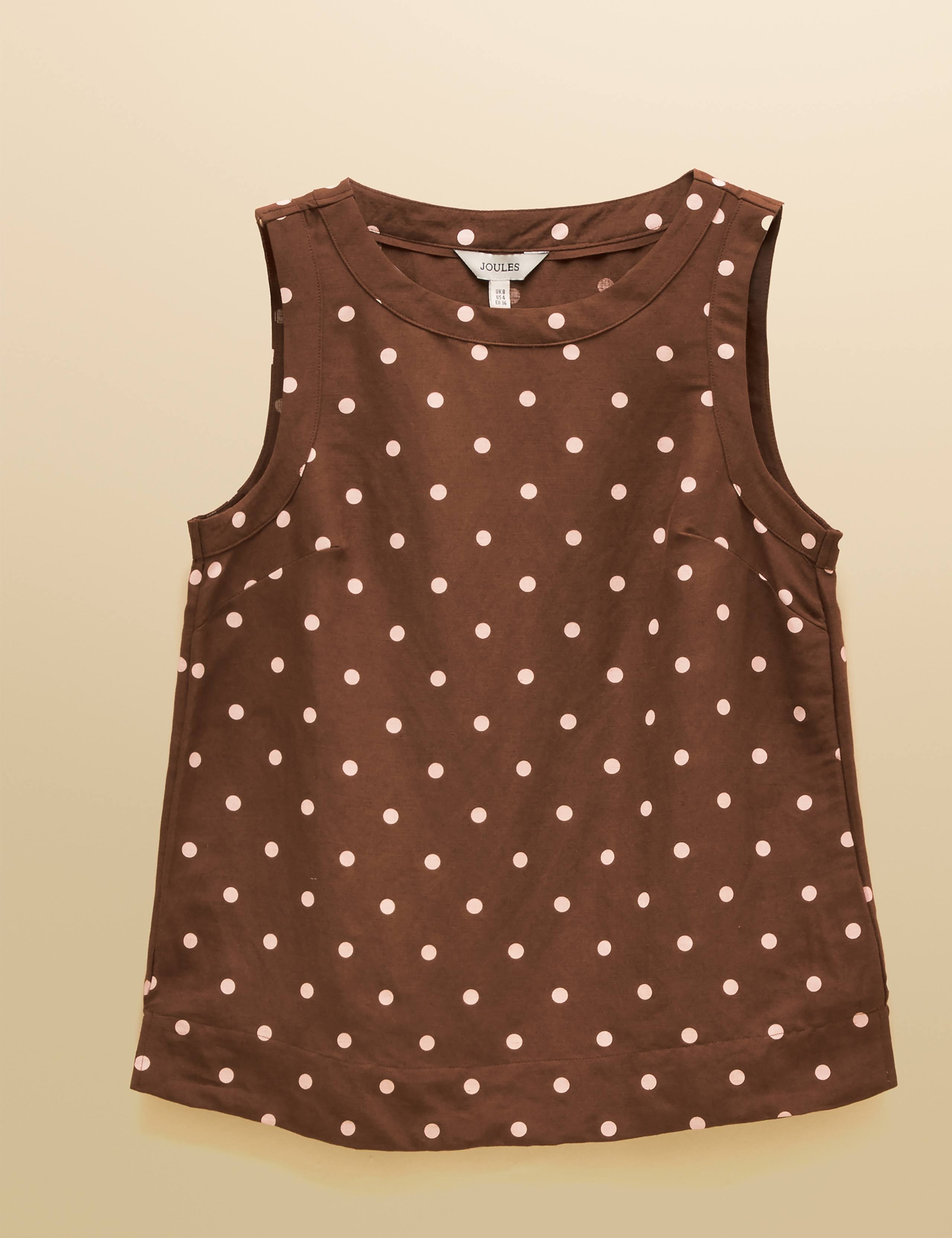 Linen Blend Round Neck Sleeveless Top 8 of 9