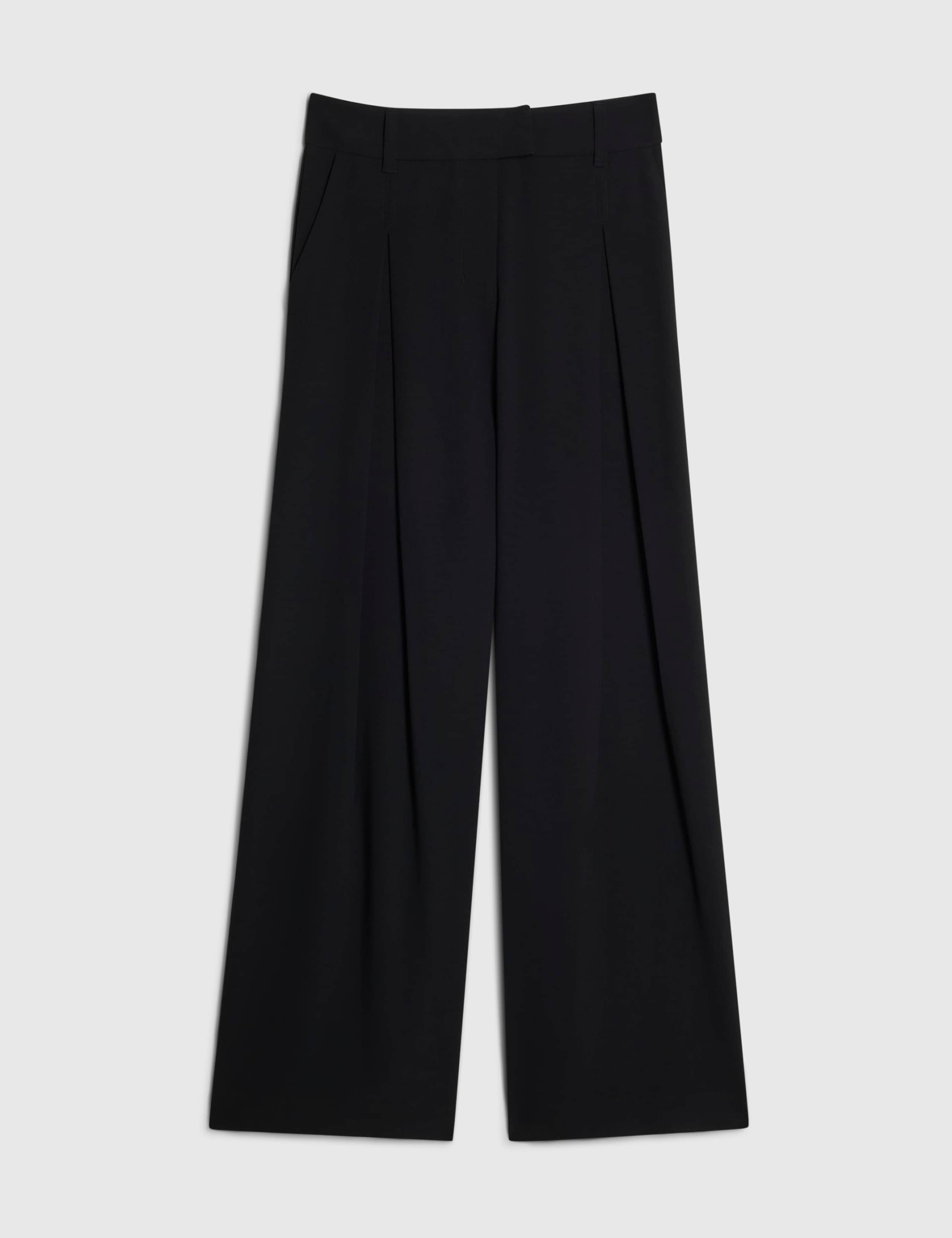Crepe Pleat Front Wide Leg Trousers 5 of 6