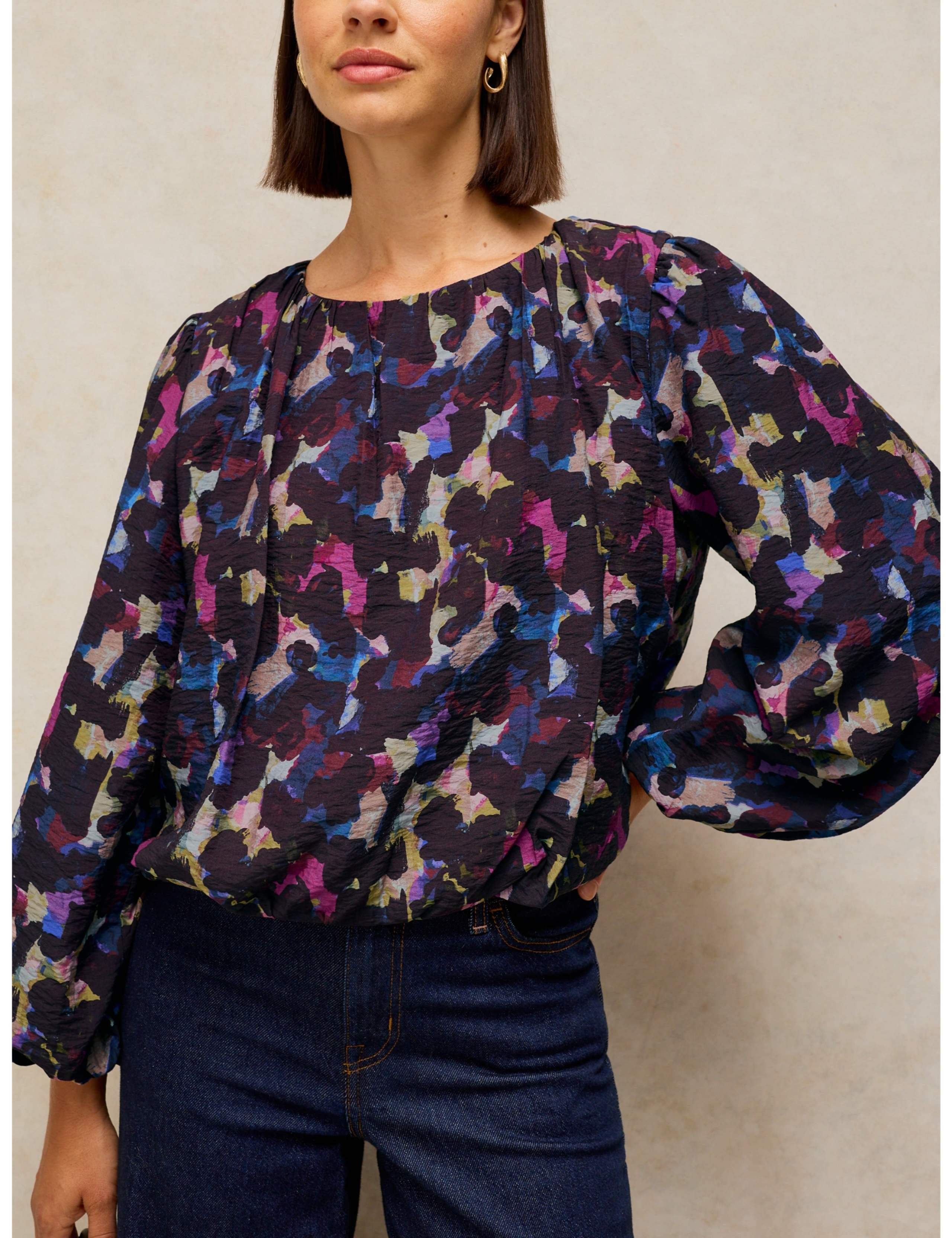 Lyra Printed Bubble Hem Top 5 of 6