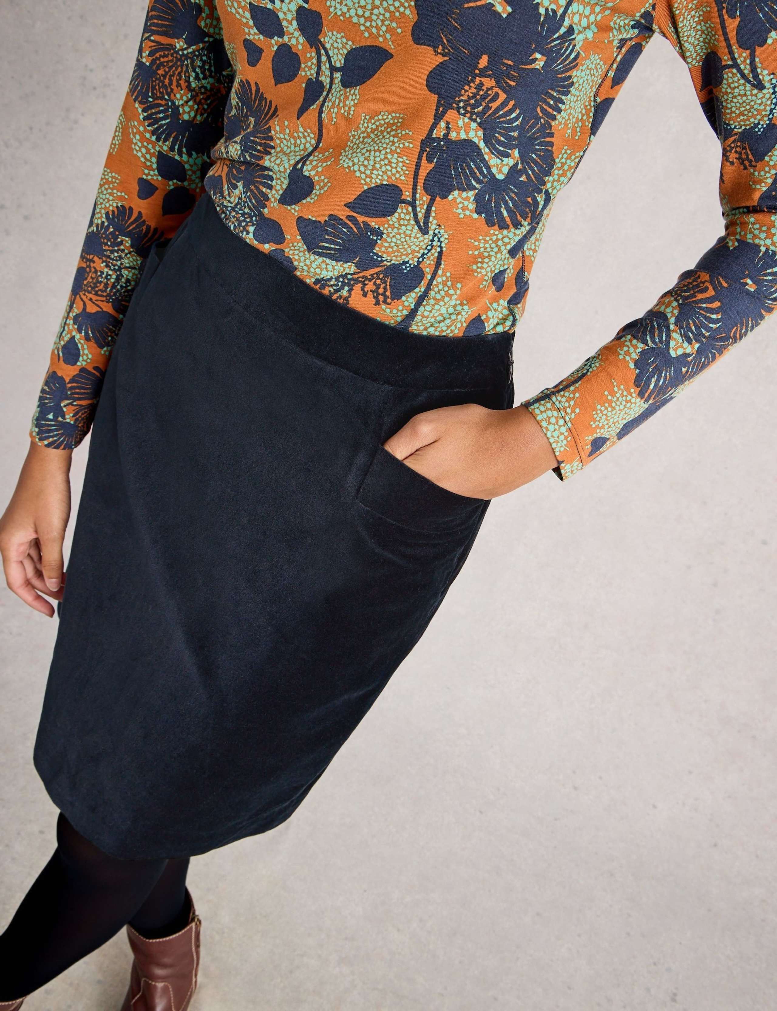 Velvet Knee Length A-Line Skirt 5 of 6