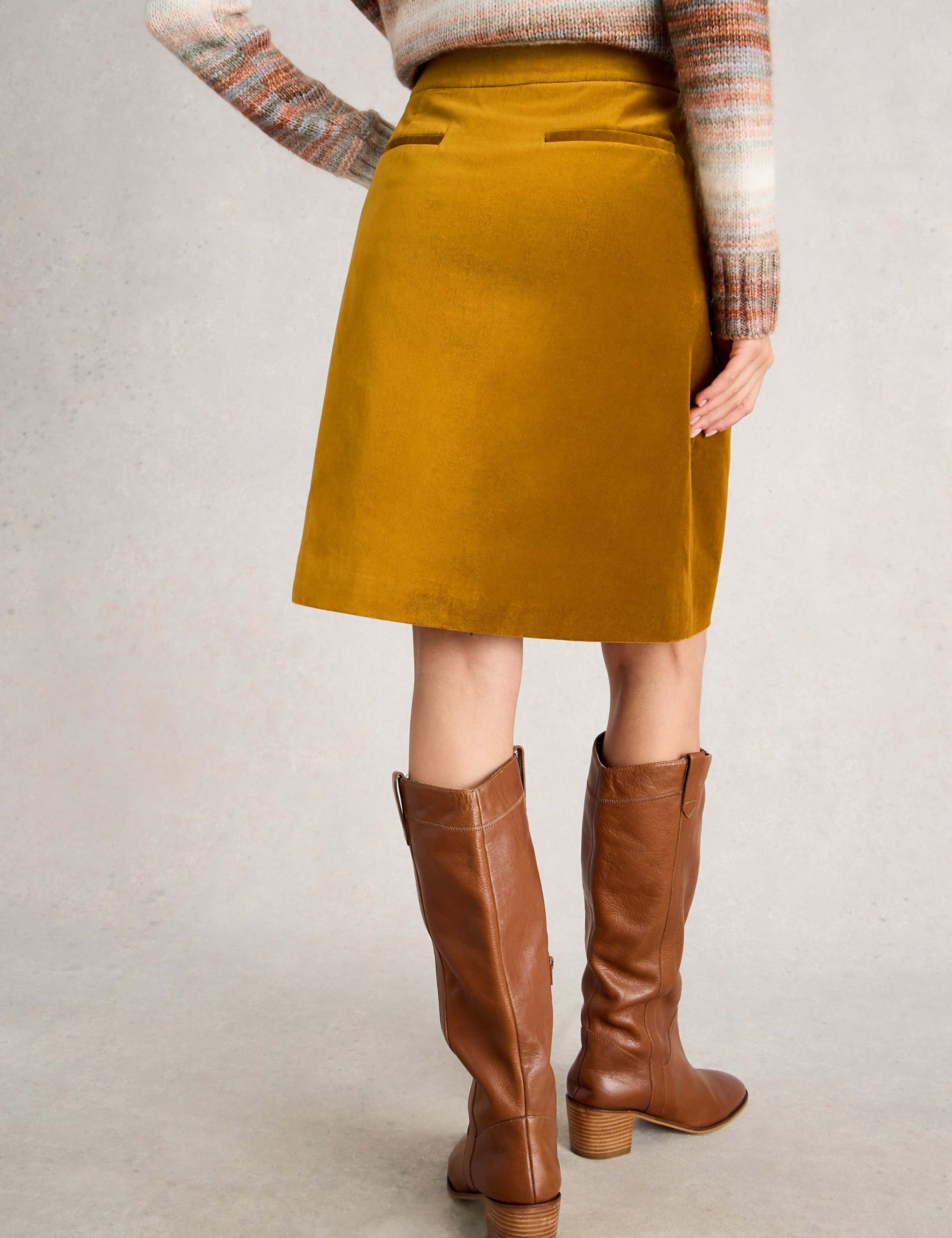 Velvet Knee Length A-Line Skirt 4 of 6