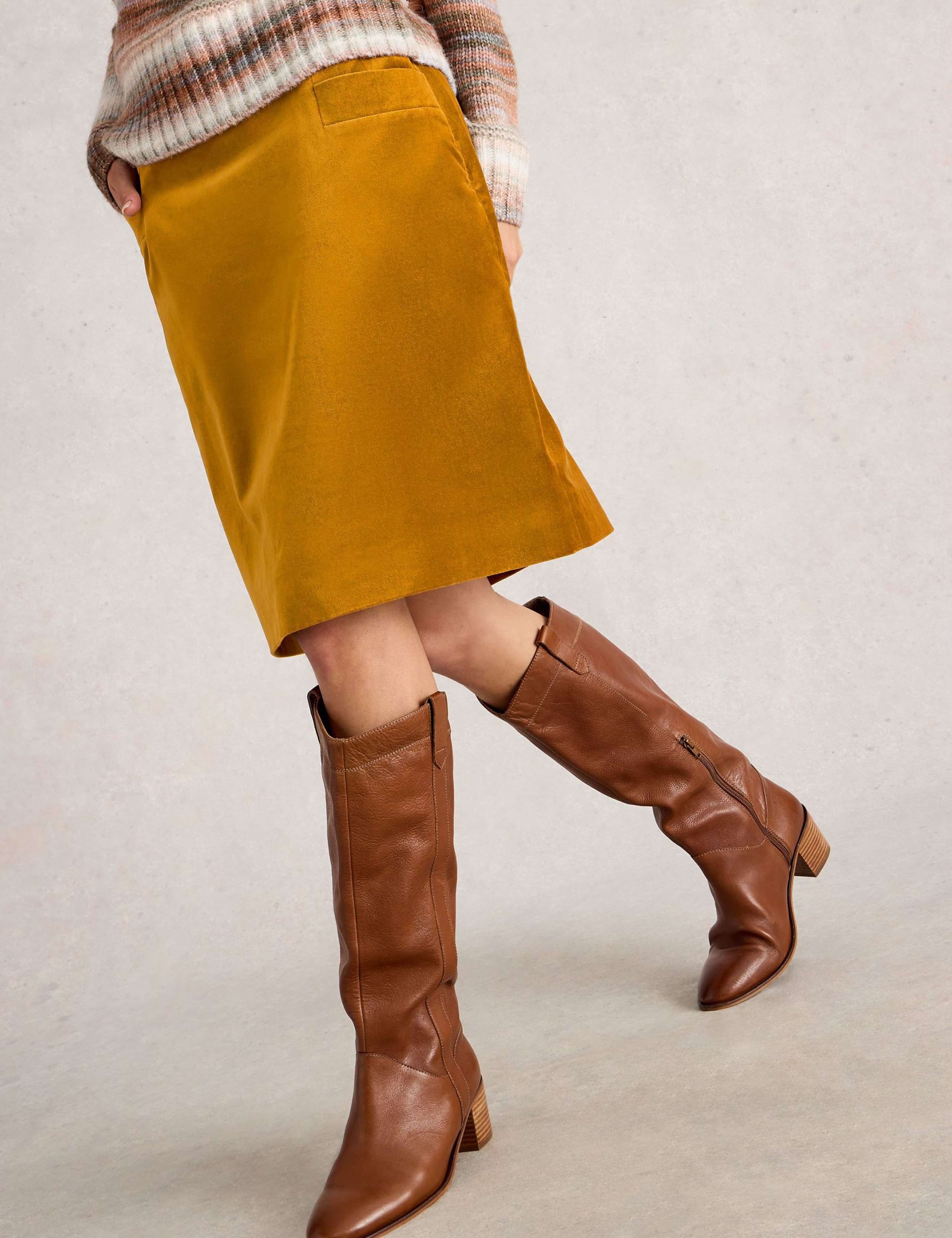 Velvet Knee Length A-Line Skirt 5 of 6