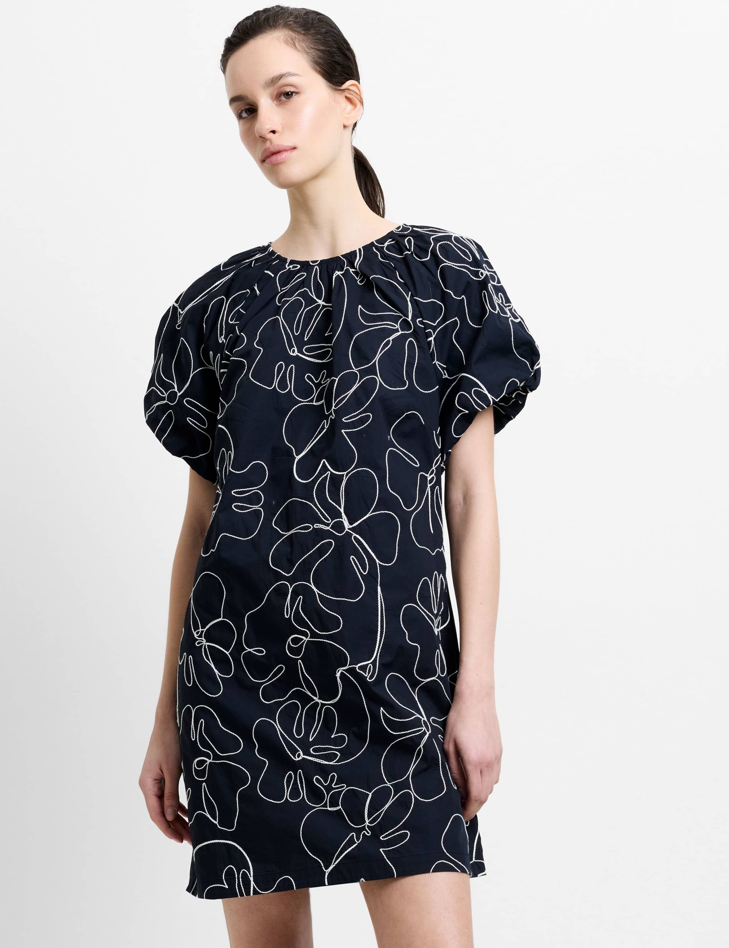 Pure Cotton Floral Embroidered Mini Shift Dress 3 of 5