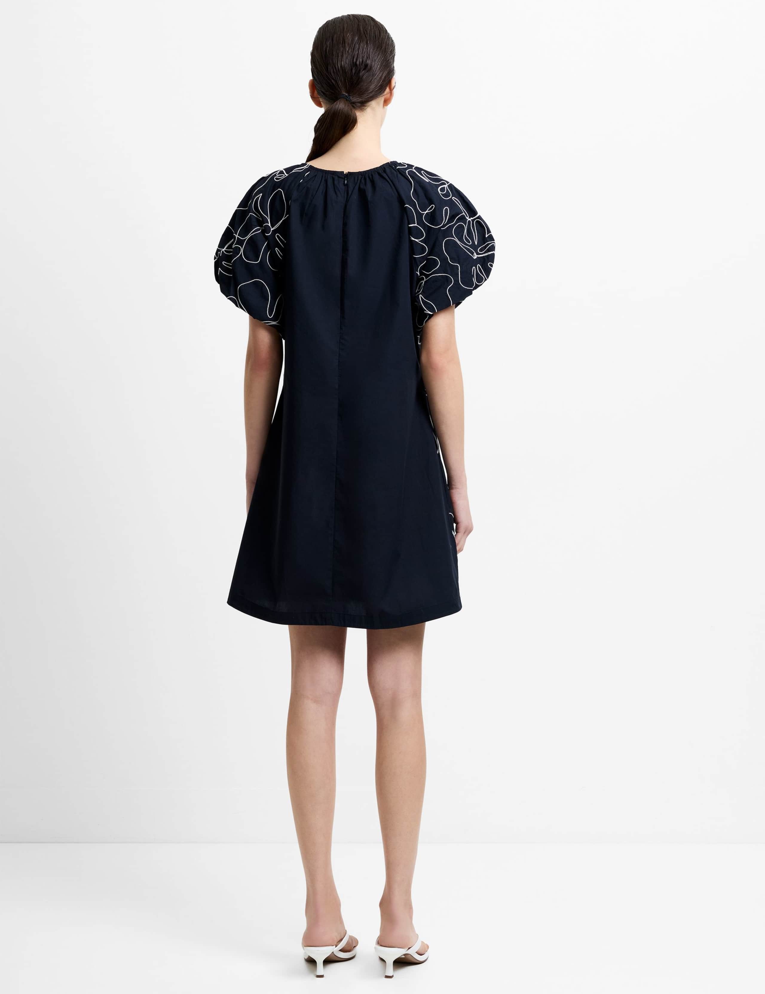 Pure Cotton Floral Embroidered Mini Shift Dress 4 of 5