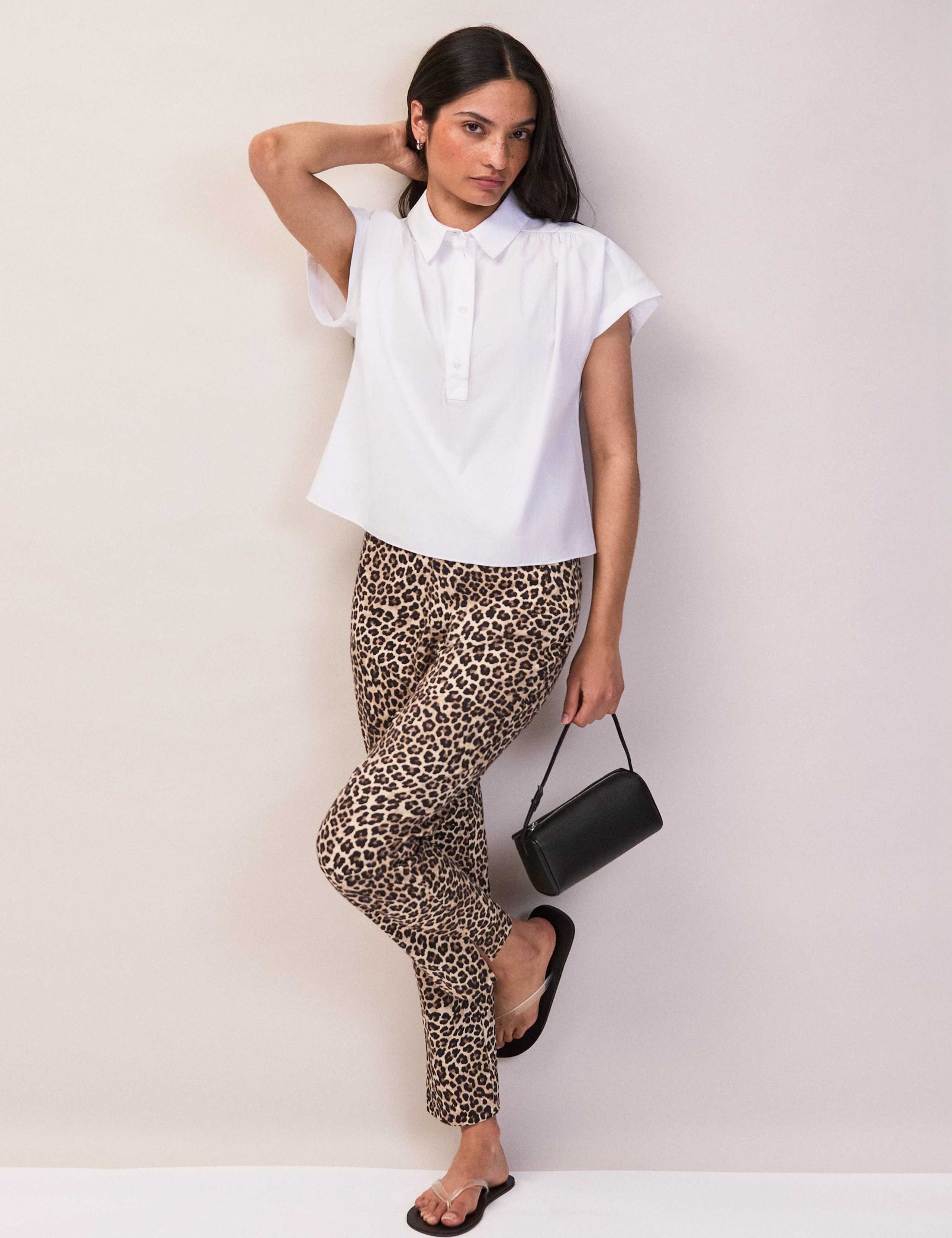 Poplin Gathered Relaxed Cap Sleeve Shirt 4 of 4