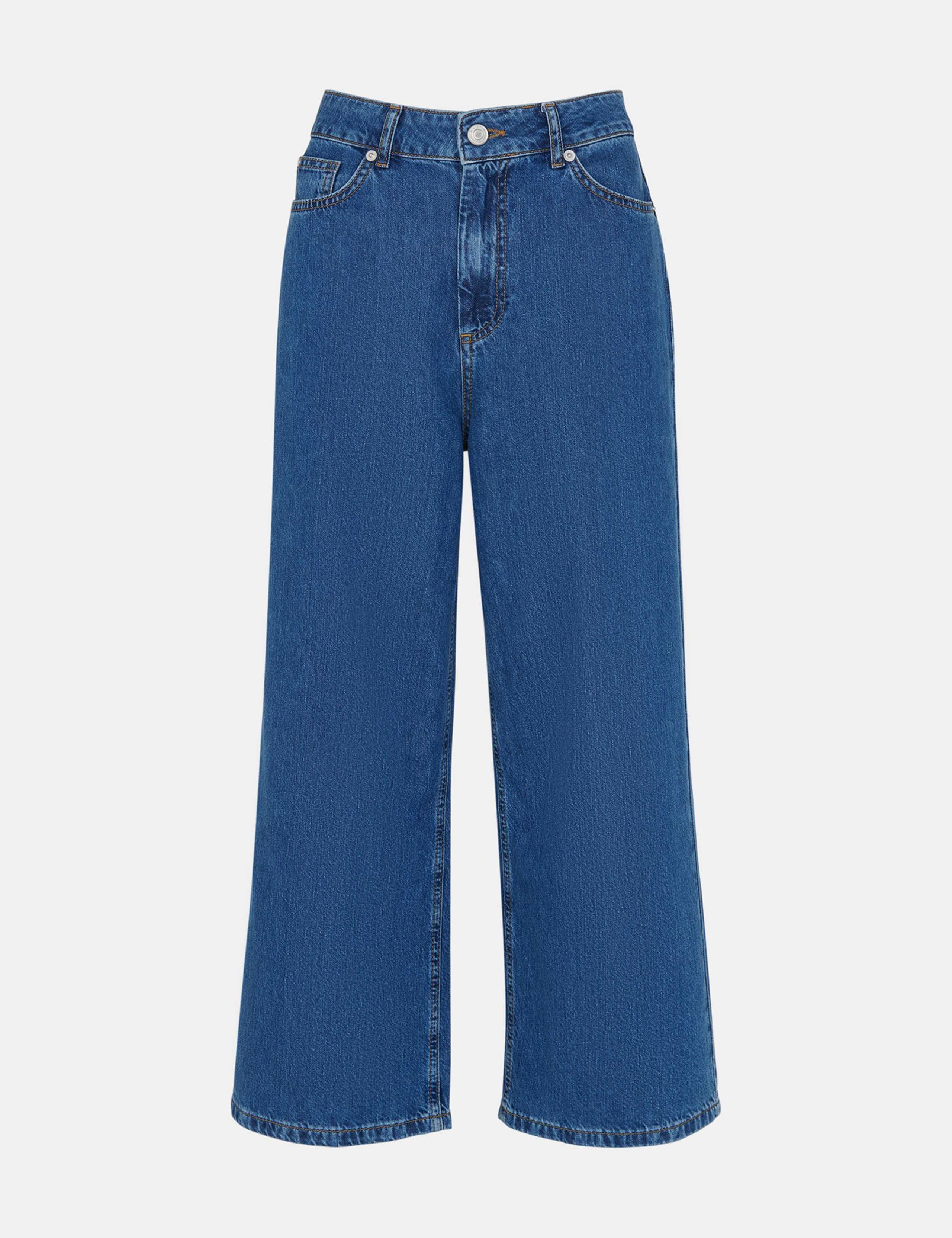 High Waisted Wide Leg Cropped Jeans 2 of 4