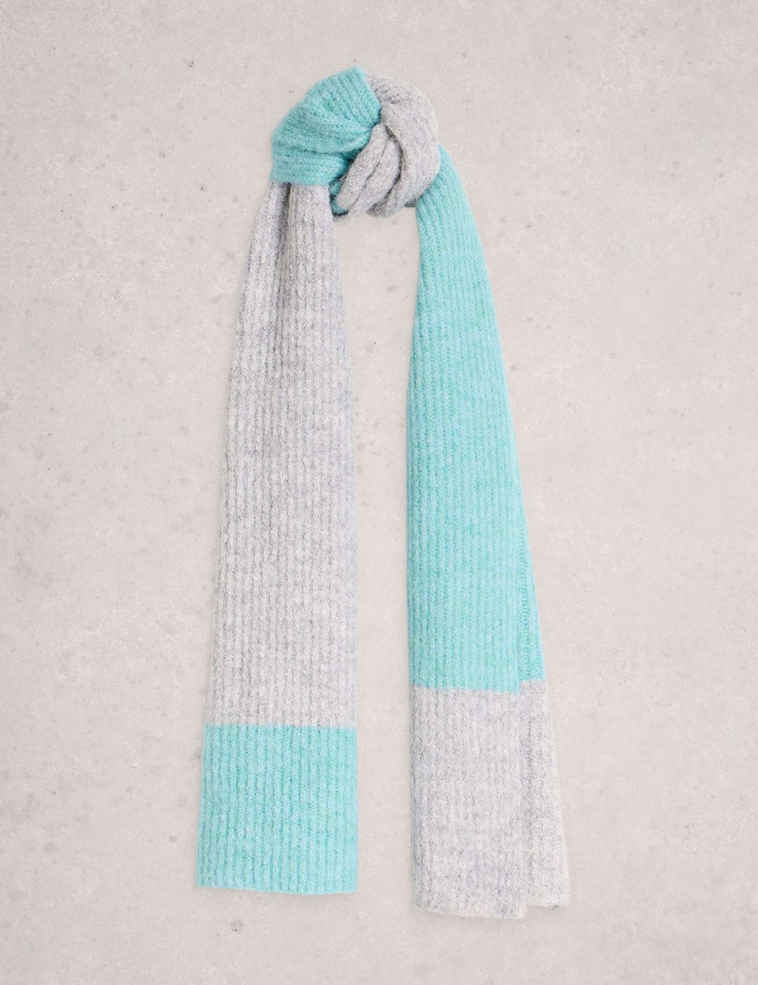 Knitted Colour Block Scarf 1 of 3