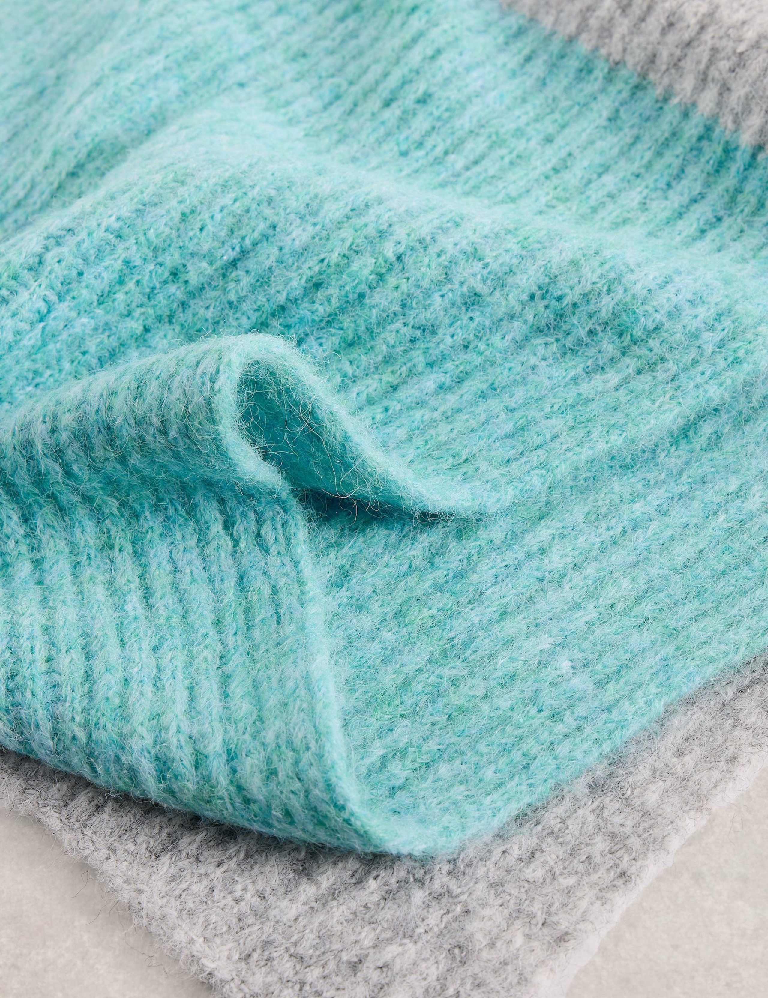 Knitted Colour Block Scarf 3 of 3