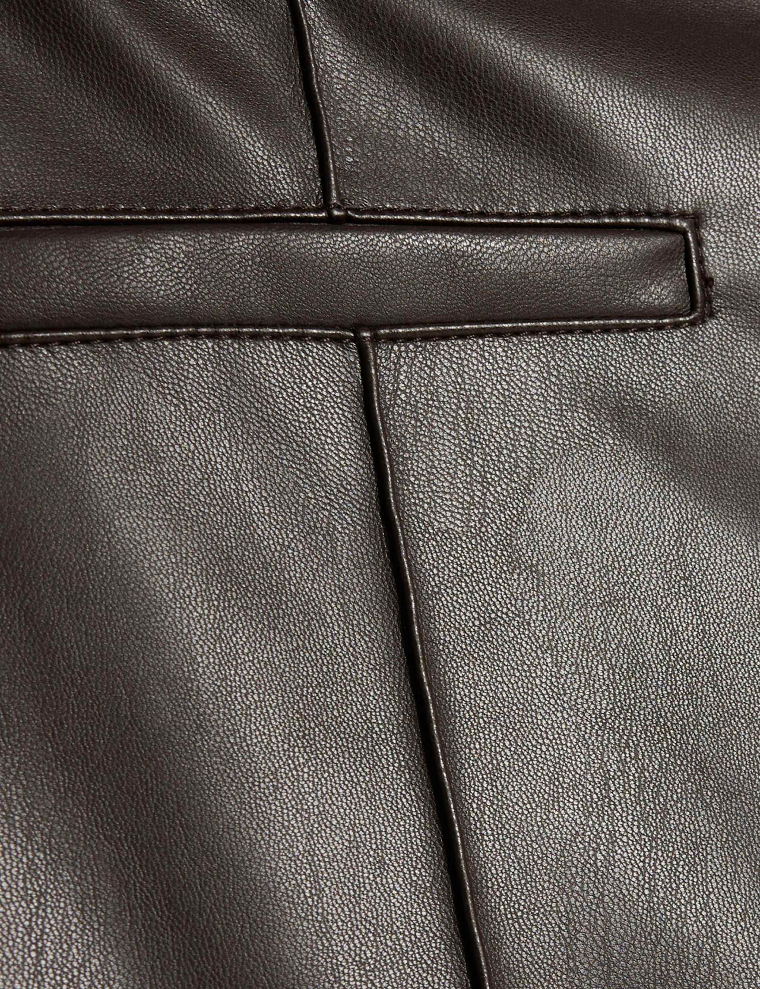 Leather Look Slim Fit Cropped Trousers 5 of 6