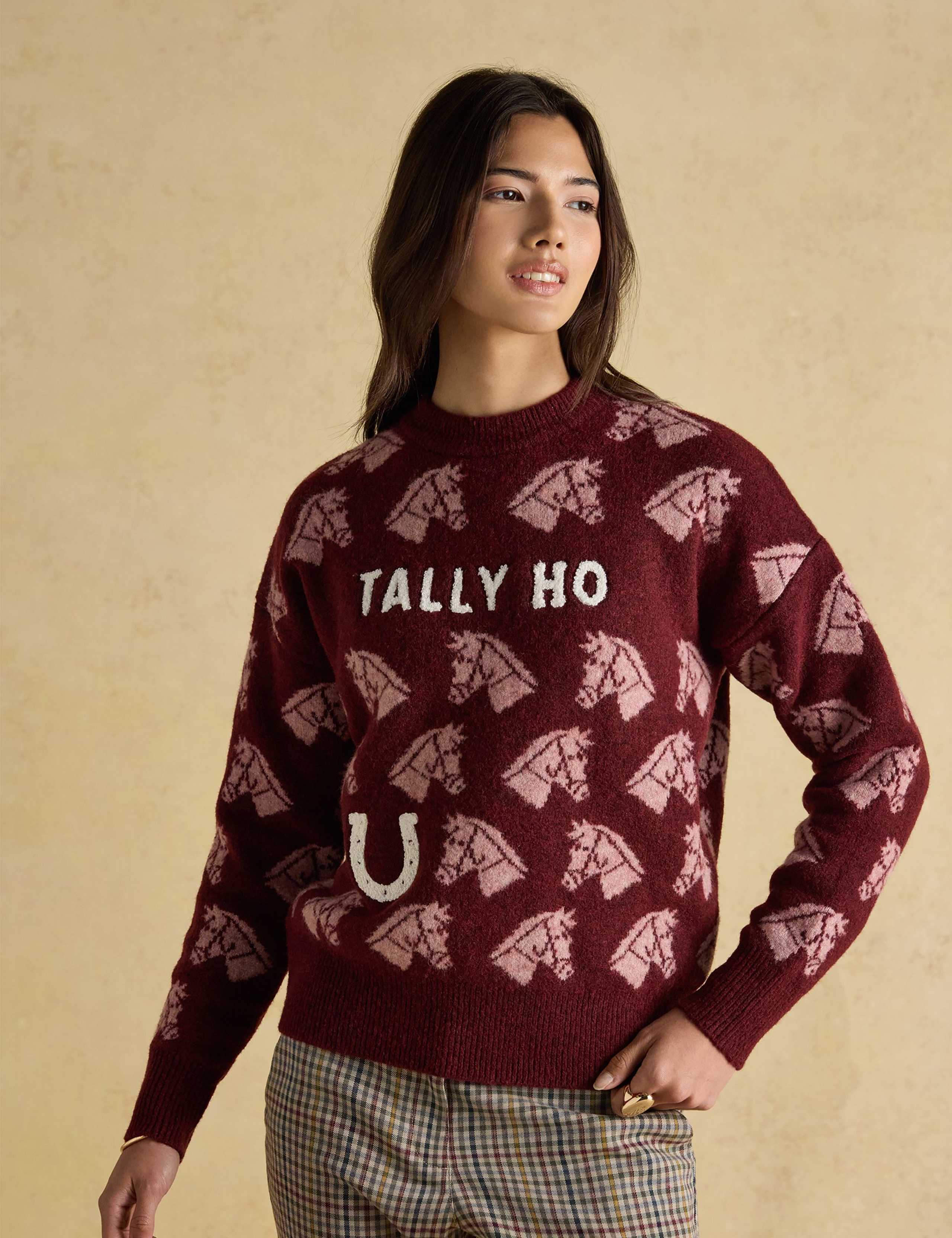 Tally Ho Crew Neck Jumper with Wool 1 of 7