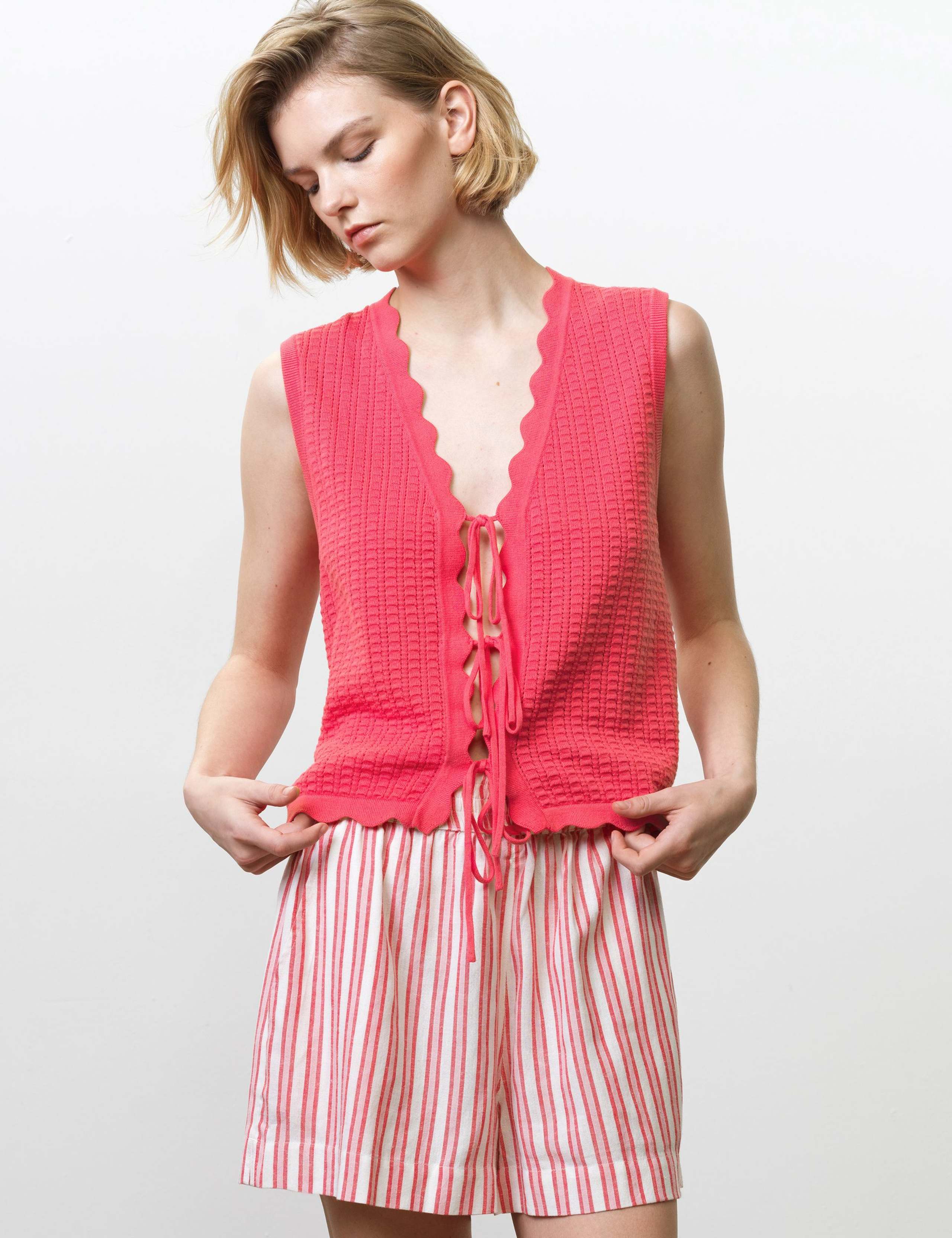 Pure Cotton Textured Knitted Vest 3 of 6