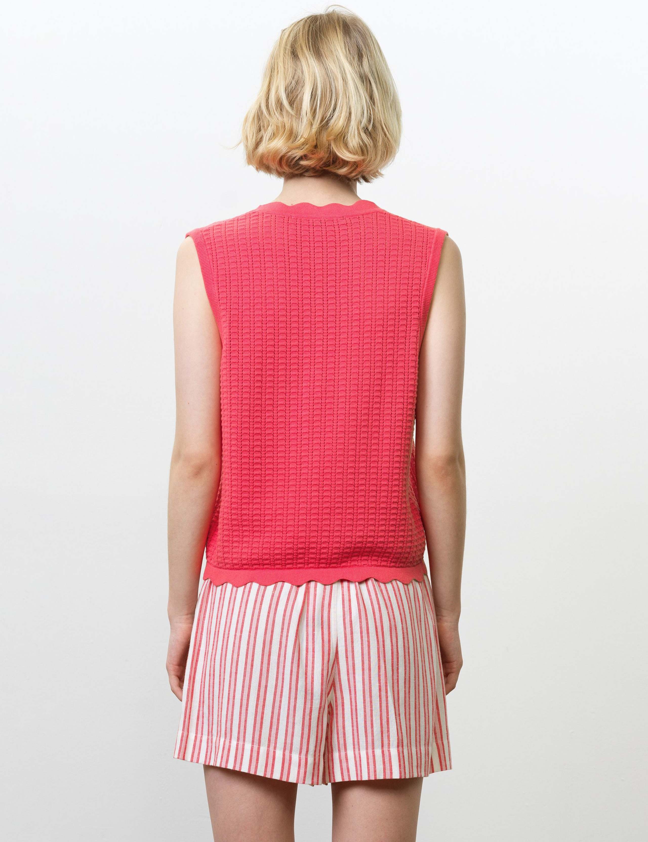 Pure Cotton Textured Knitted Vest 5 of 6