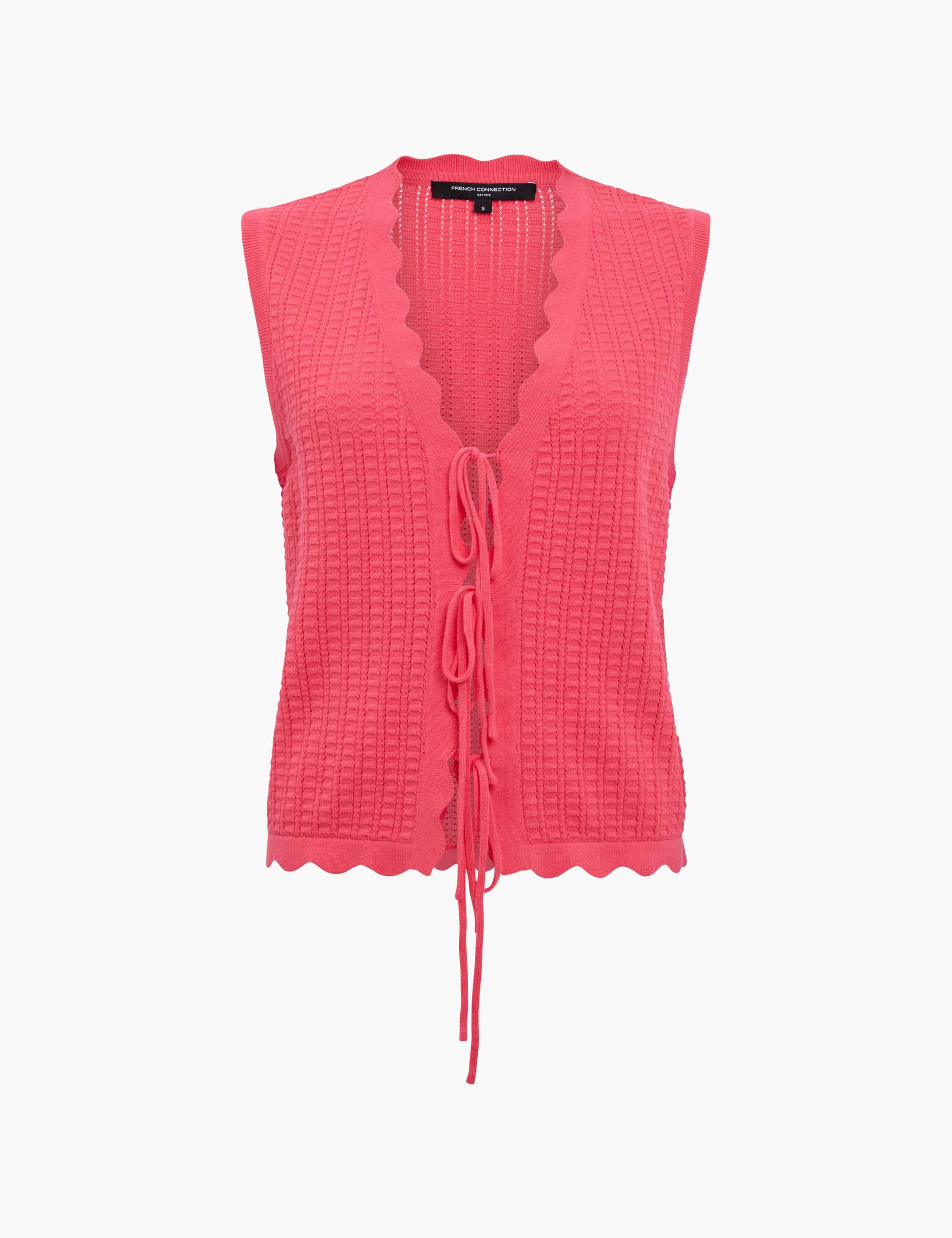 Pure Cotton Textured Knitted Vest 2 of 6
