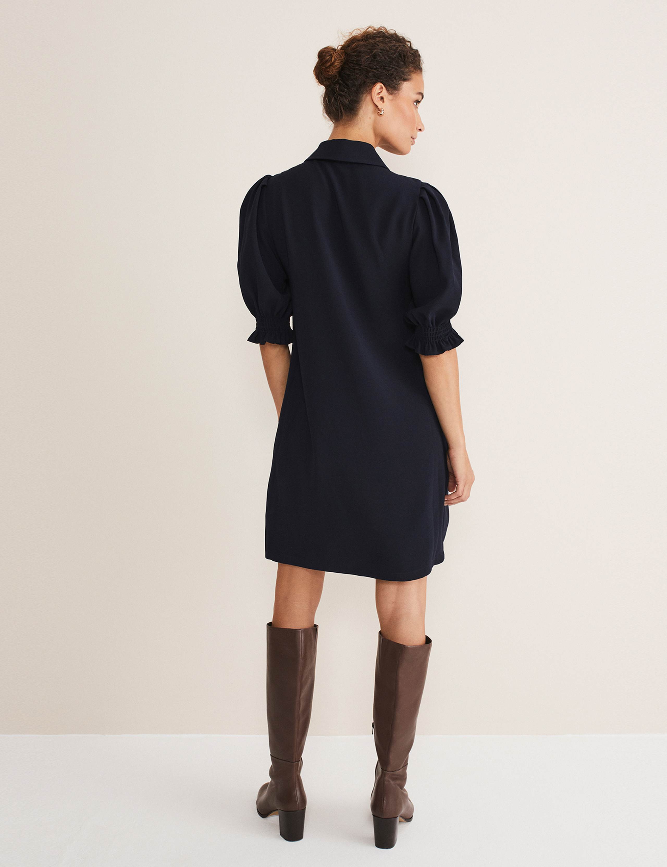 Zip Neck Mini Smock Dress 5 of 5