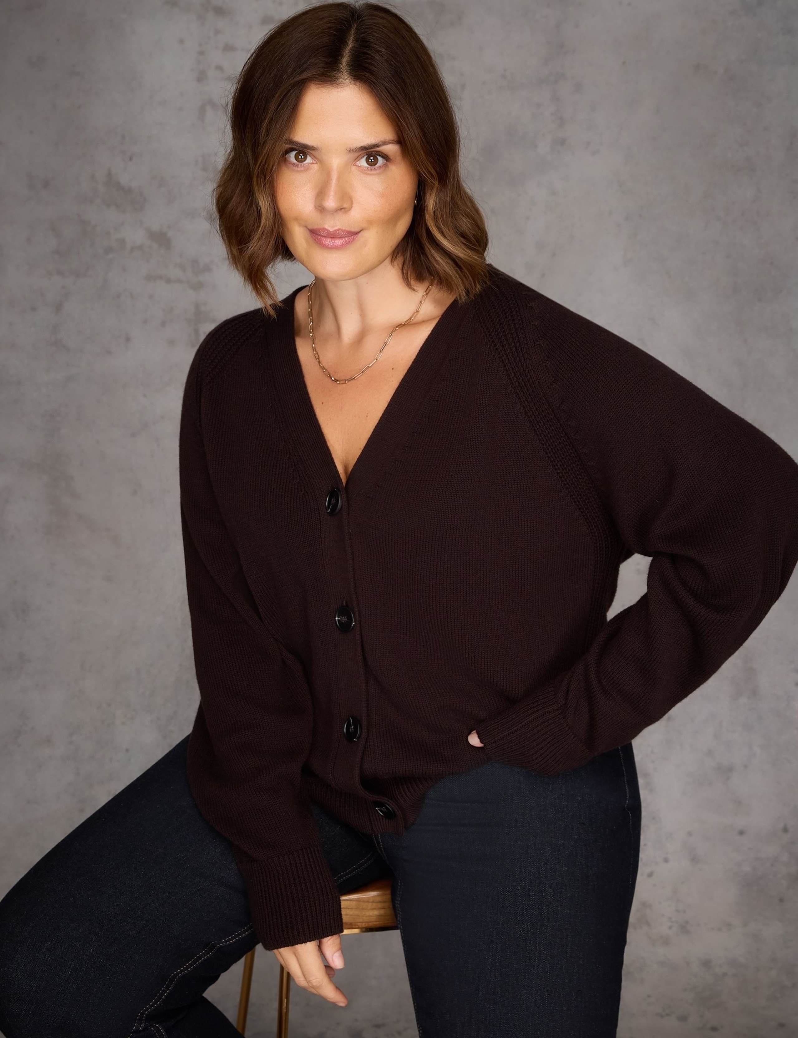 Textured V-Neck Cardigan with Cashmere 2 of 5