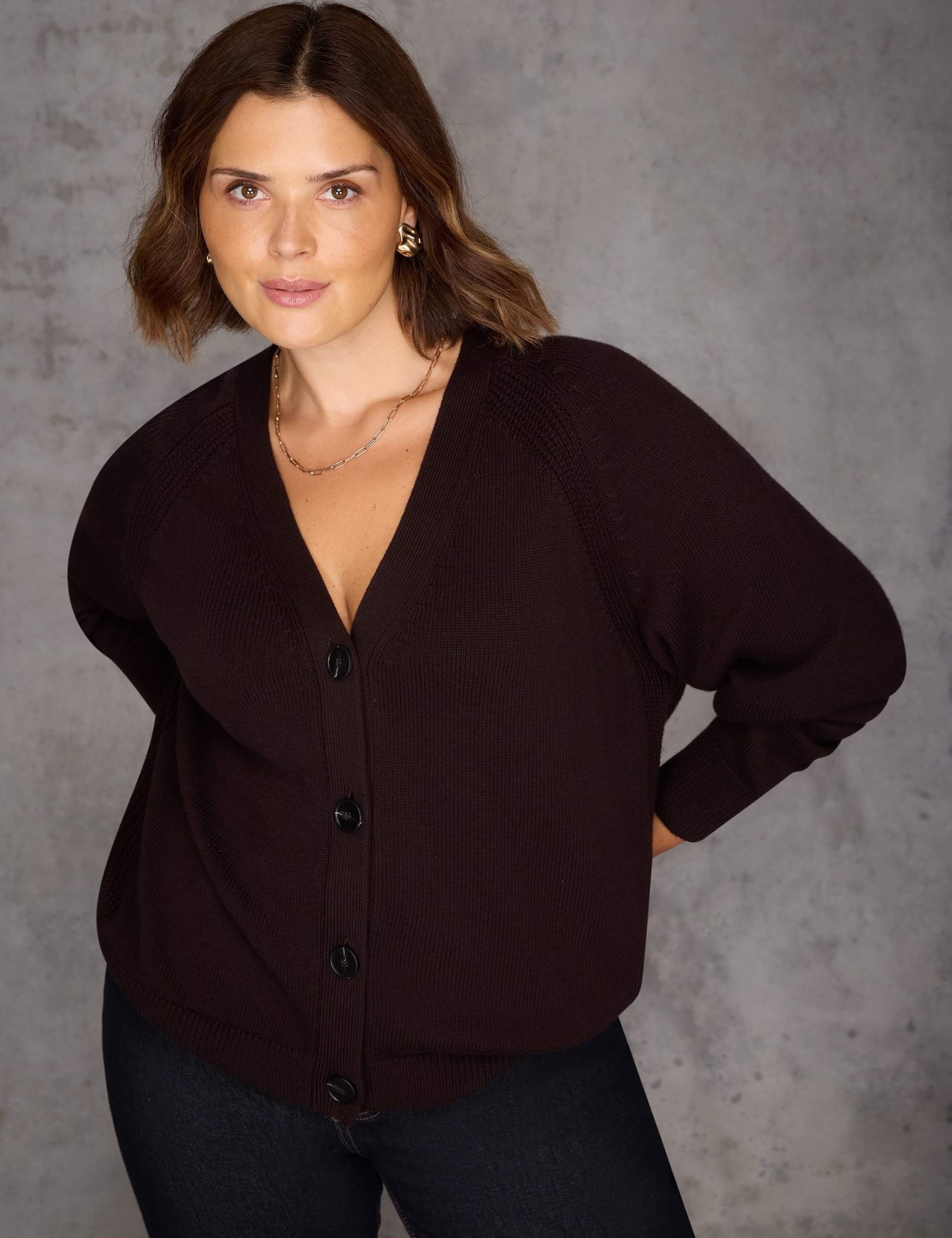 Textured V-Neck Cardigan with Cashmere 5 of 5