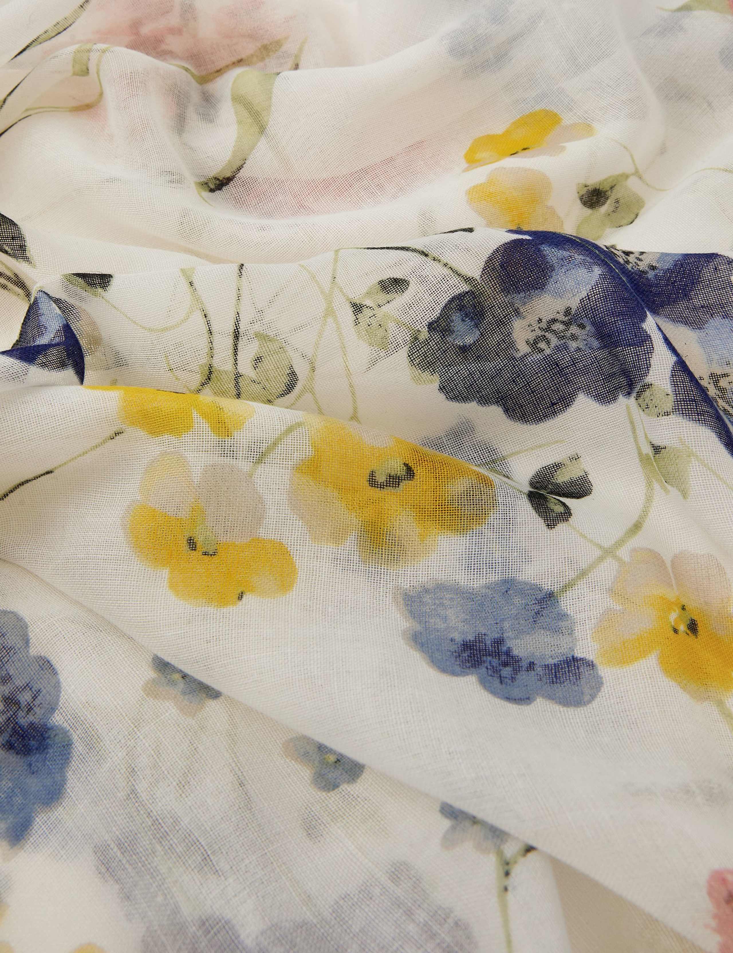 Printed Gardenia Lightweight Scarf 2 of 2