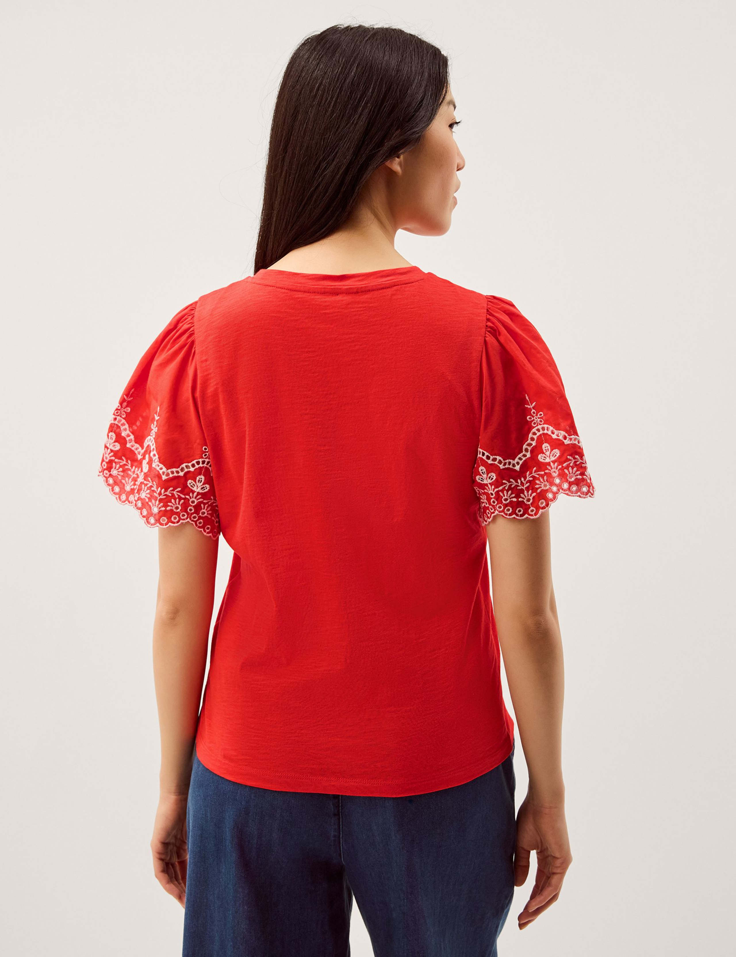 Pure Cotton Broderie T-Shirt 3 of 5