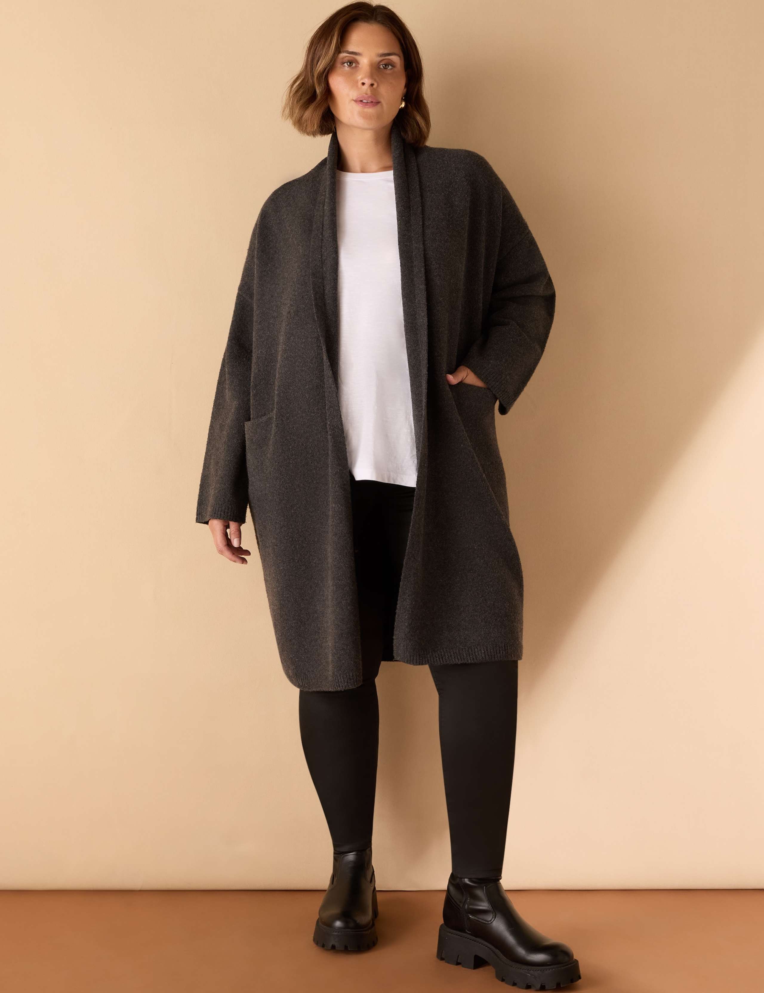 Textured Oversized Coatigan with Wool 1 of 7