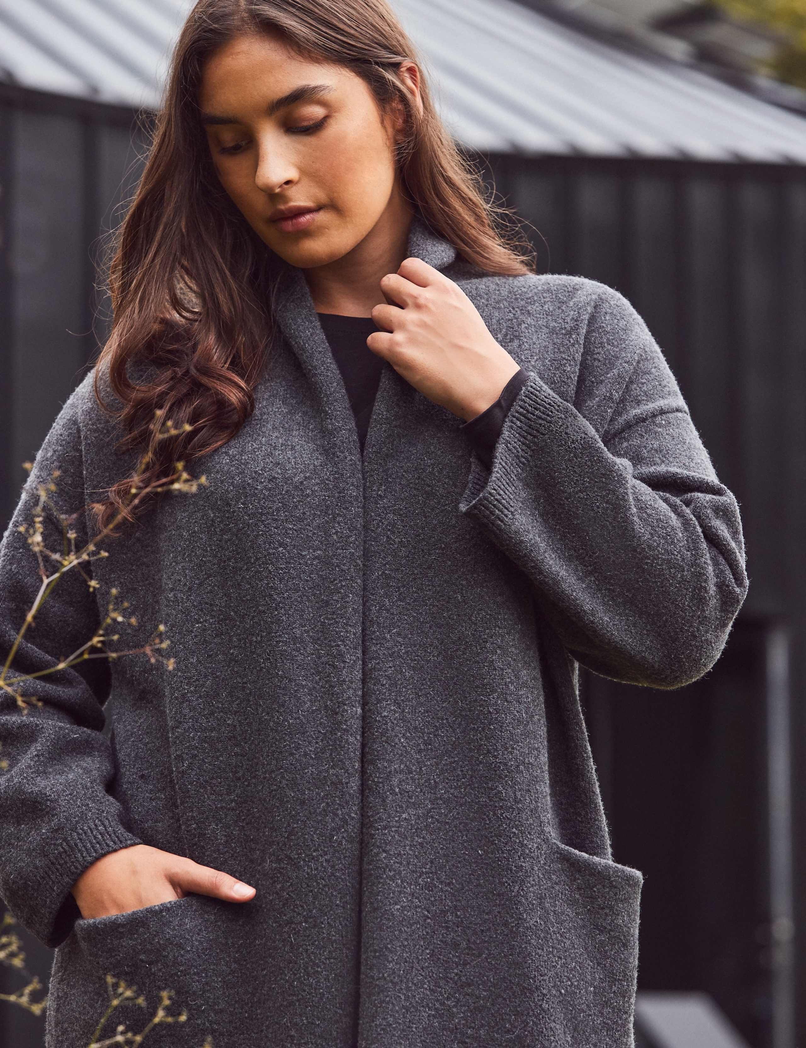 Textured Oversized Coatigan with Wool 4 of 7