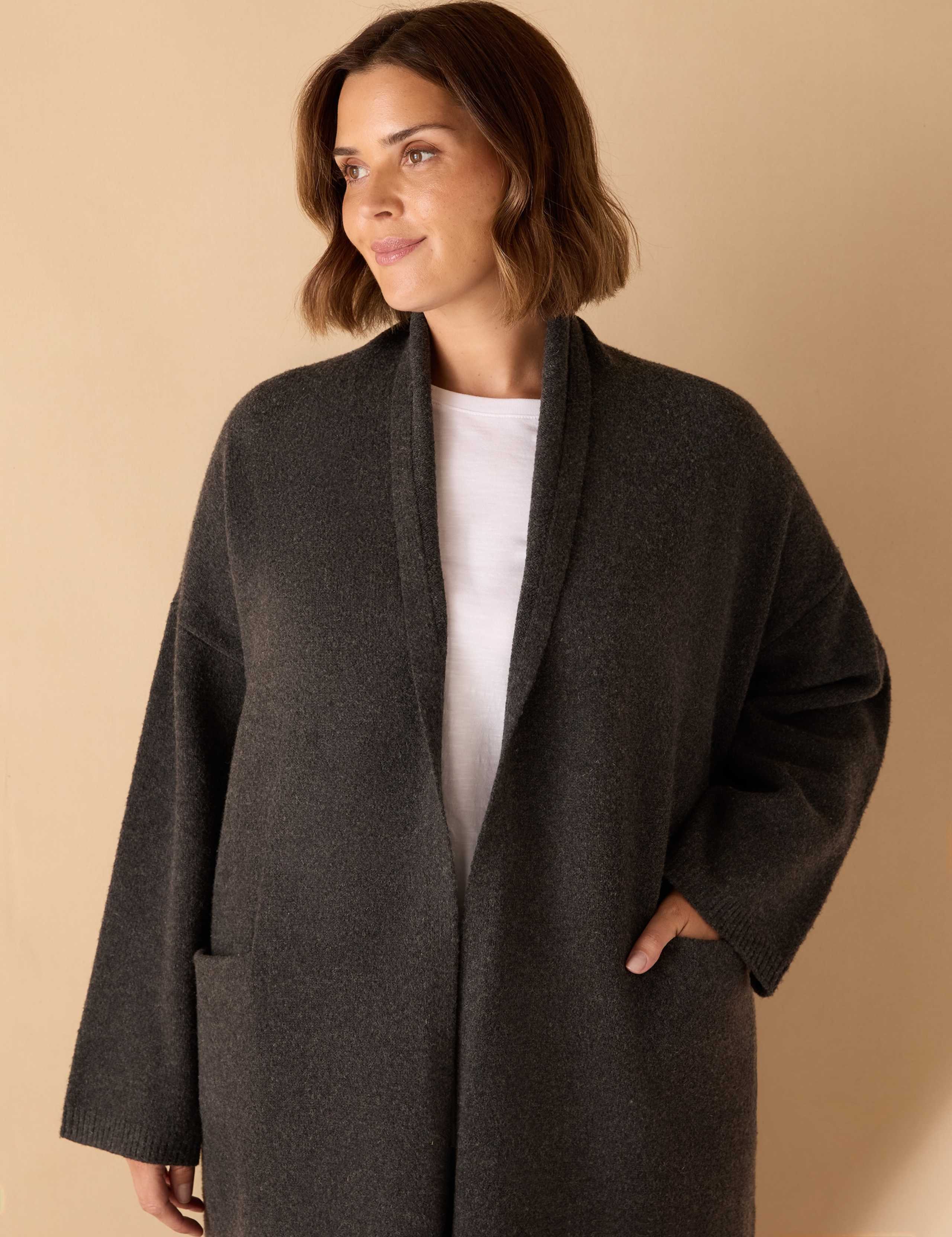 Textured Oversized Coatigan with Wool 5 of 7