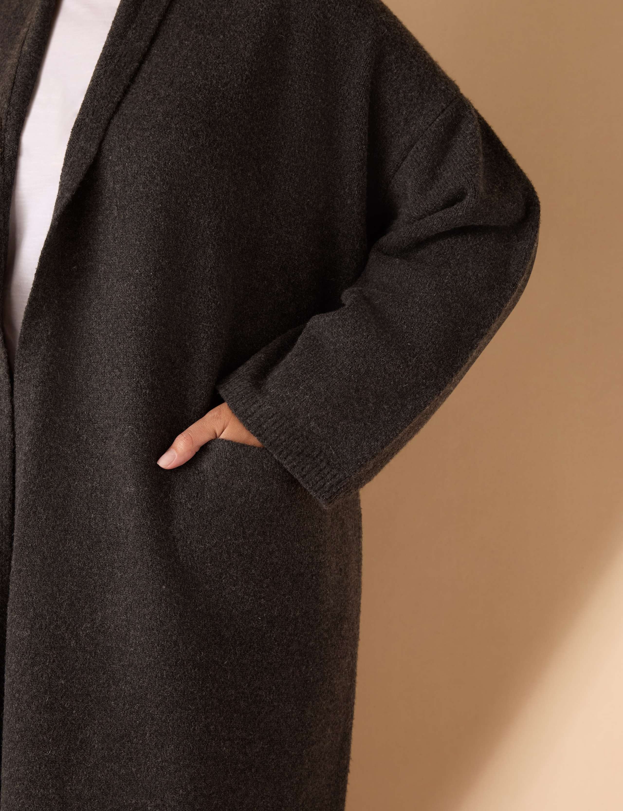 Textured Oversized Coatigan with Wool 7 of 7