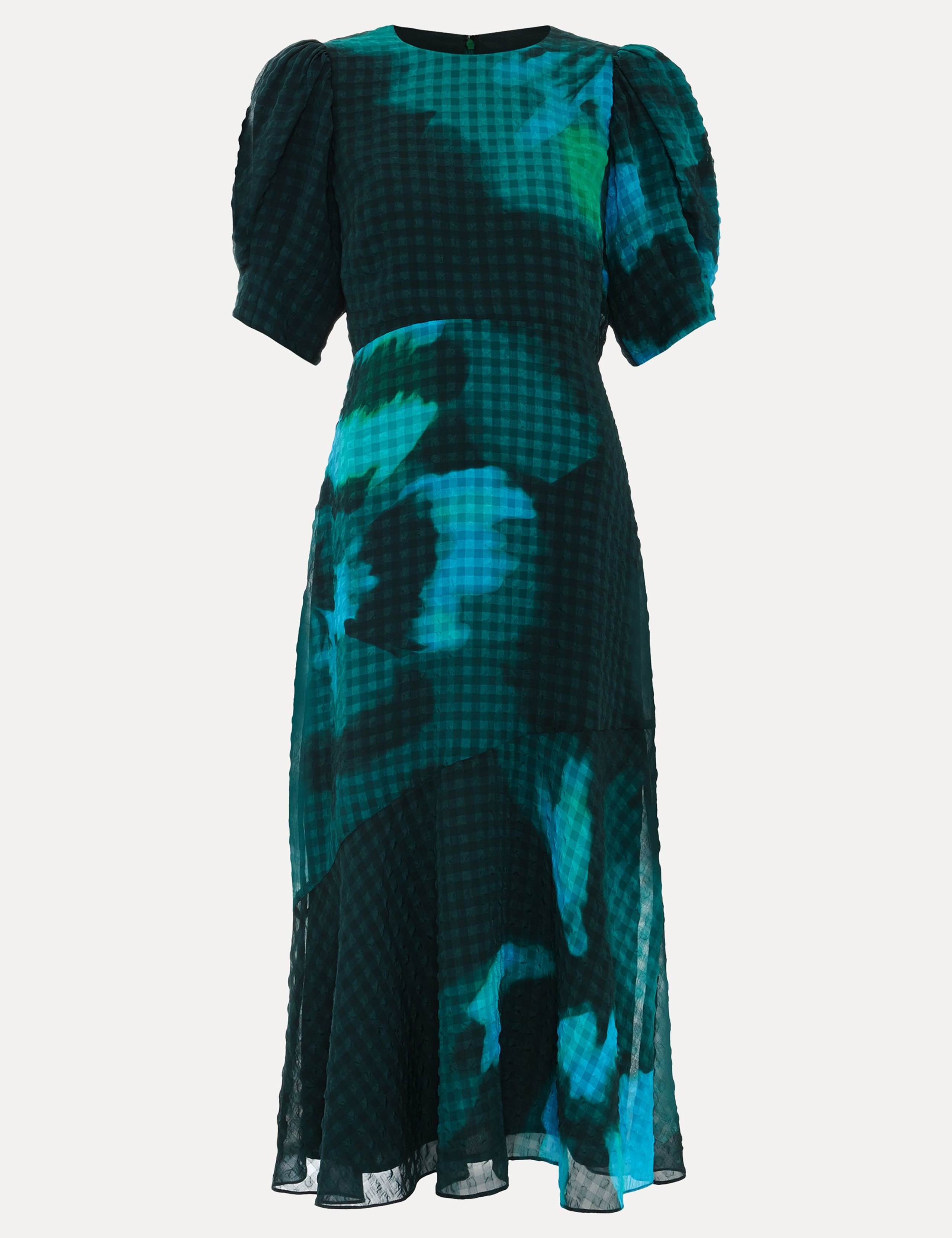 Floral Gingham Midi Tiered Dress 2 of 7