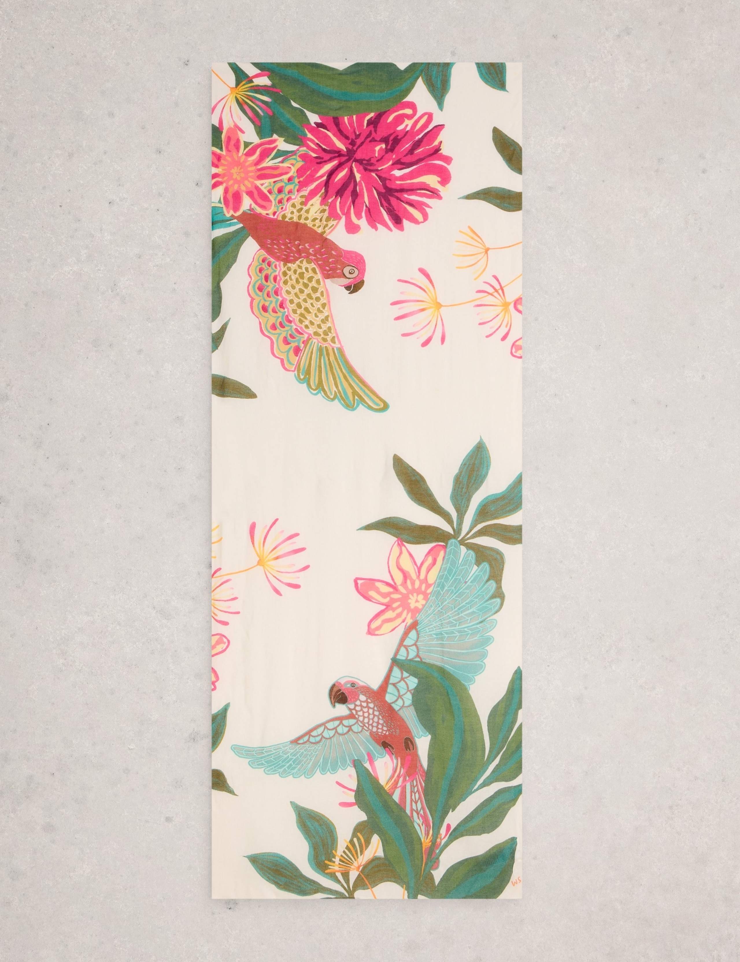 Cotton Blend Floral Scarf 2 of 3