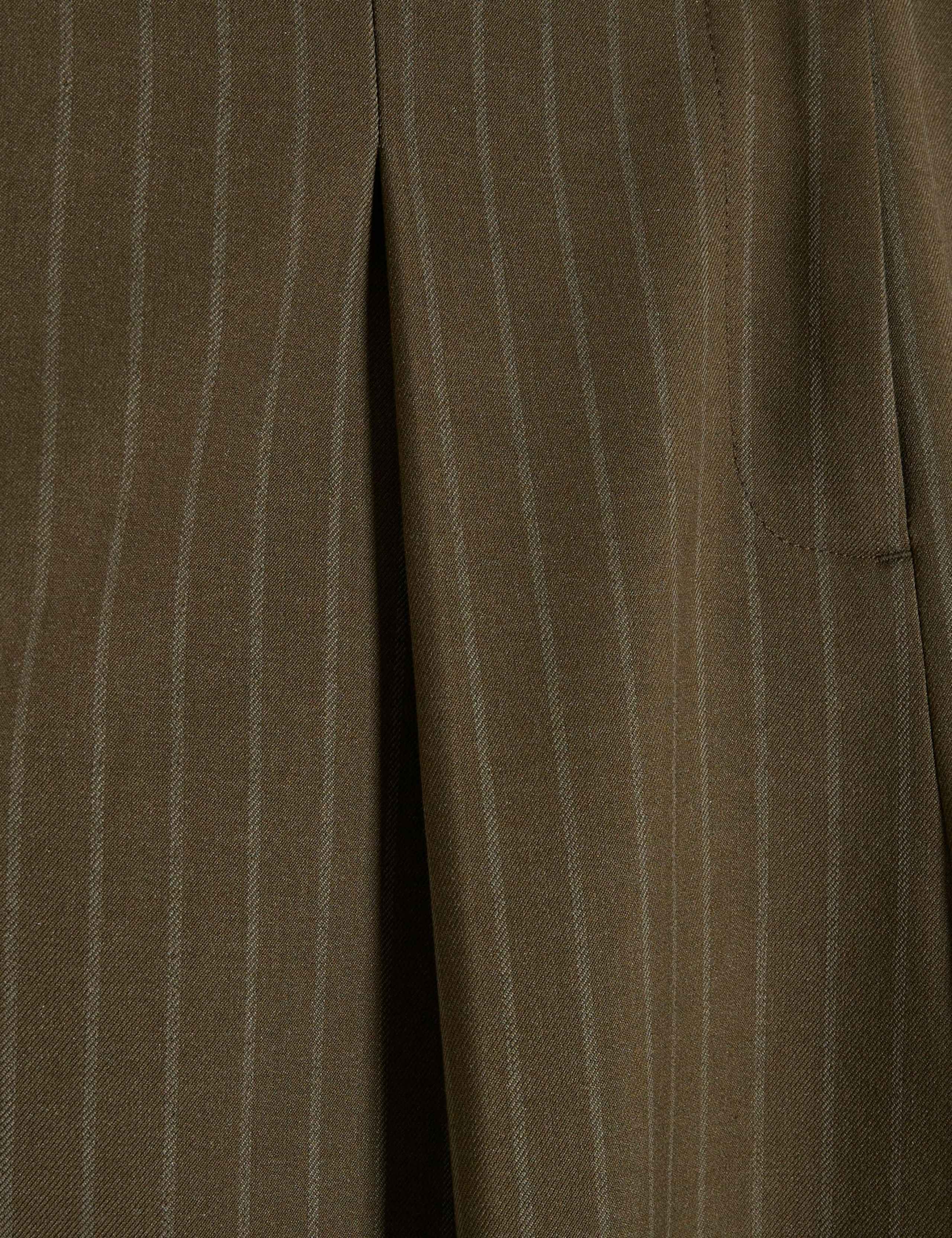 Pinstripe Pleat Front Straight Leg Trousers 4 of 6