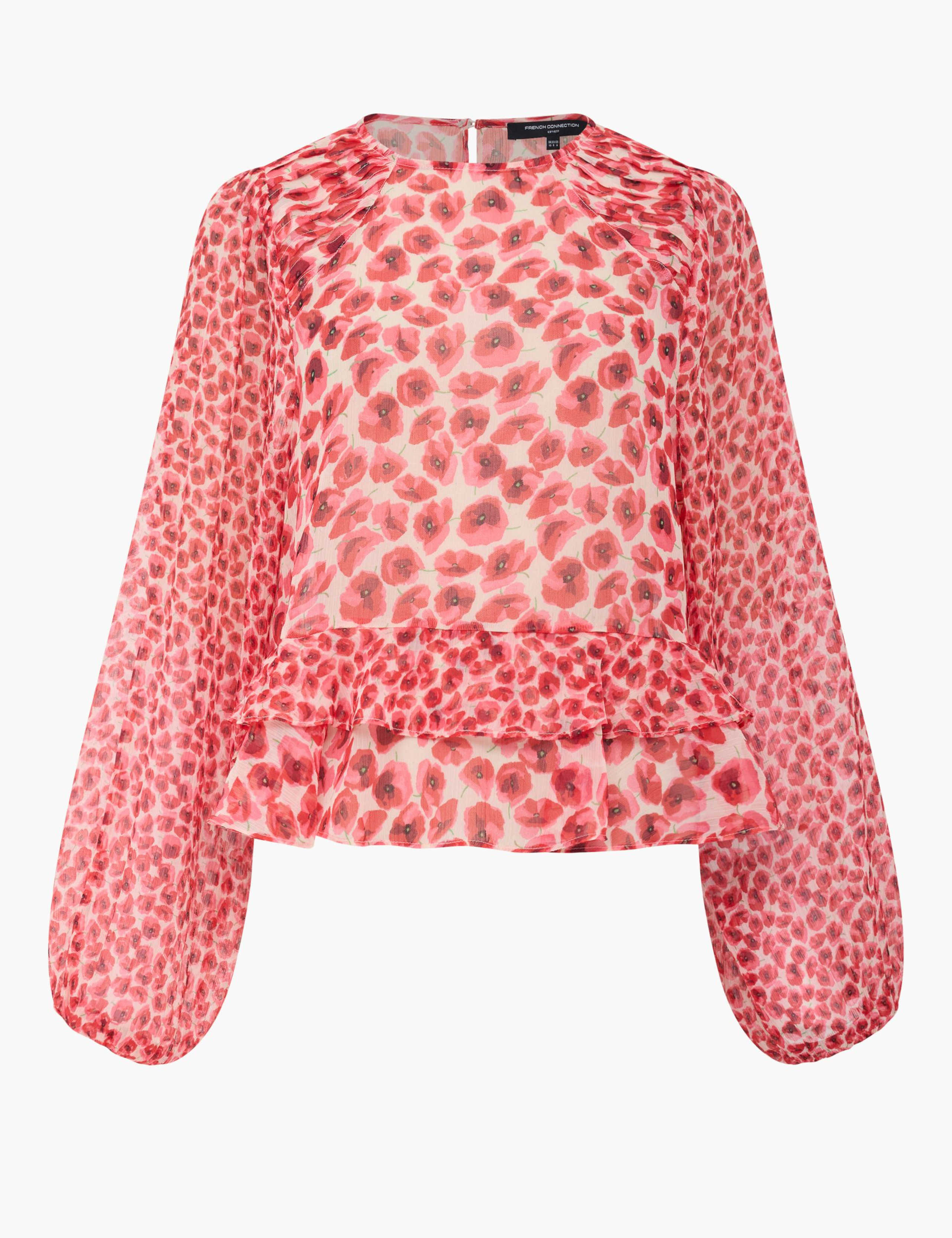 Floral Frill Detail Blouson Sleeve Top 2 of 5