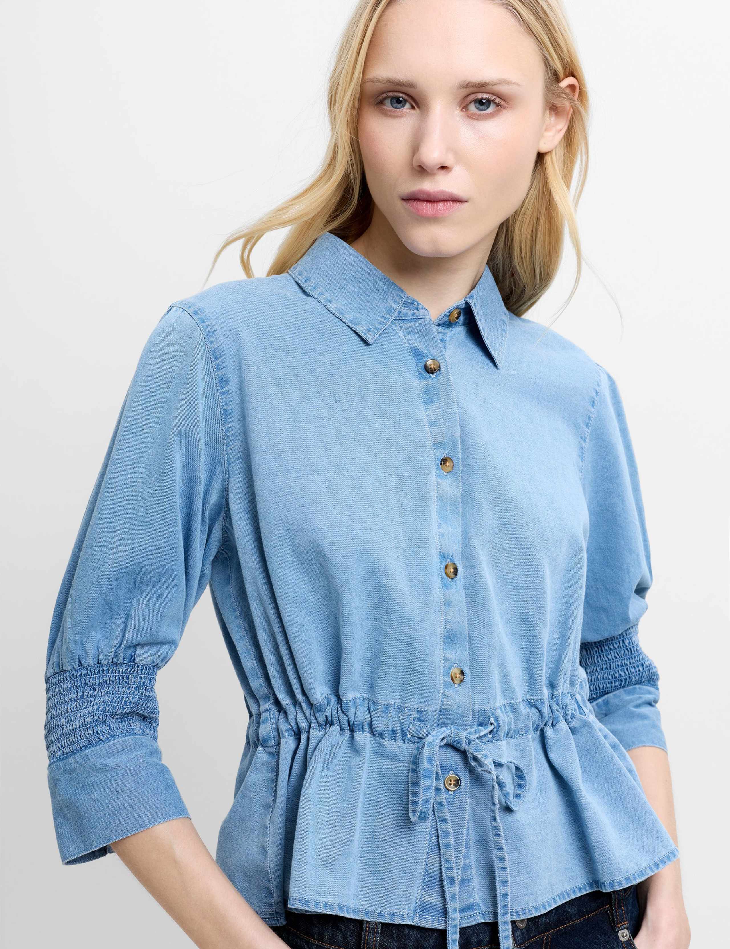 Pure Cotton Collared Drawstring Shirt 1 of 5