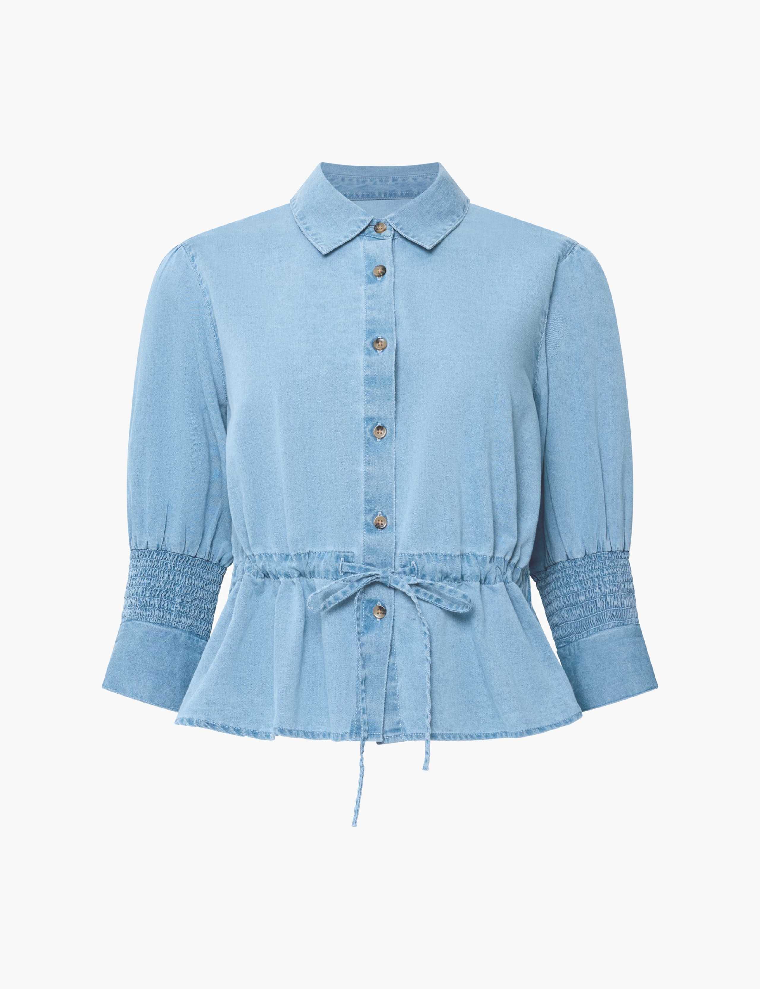 Pure Cotton Collared Drawstring Shirt 2 of 5