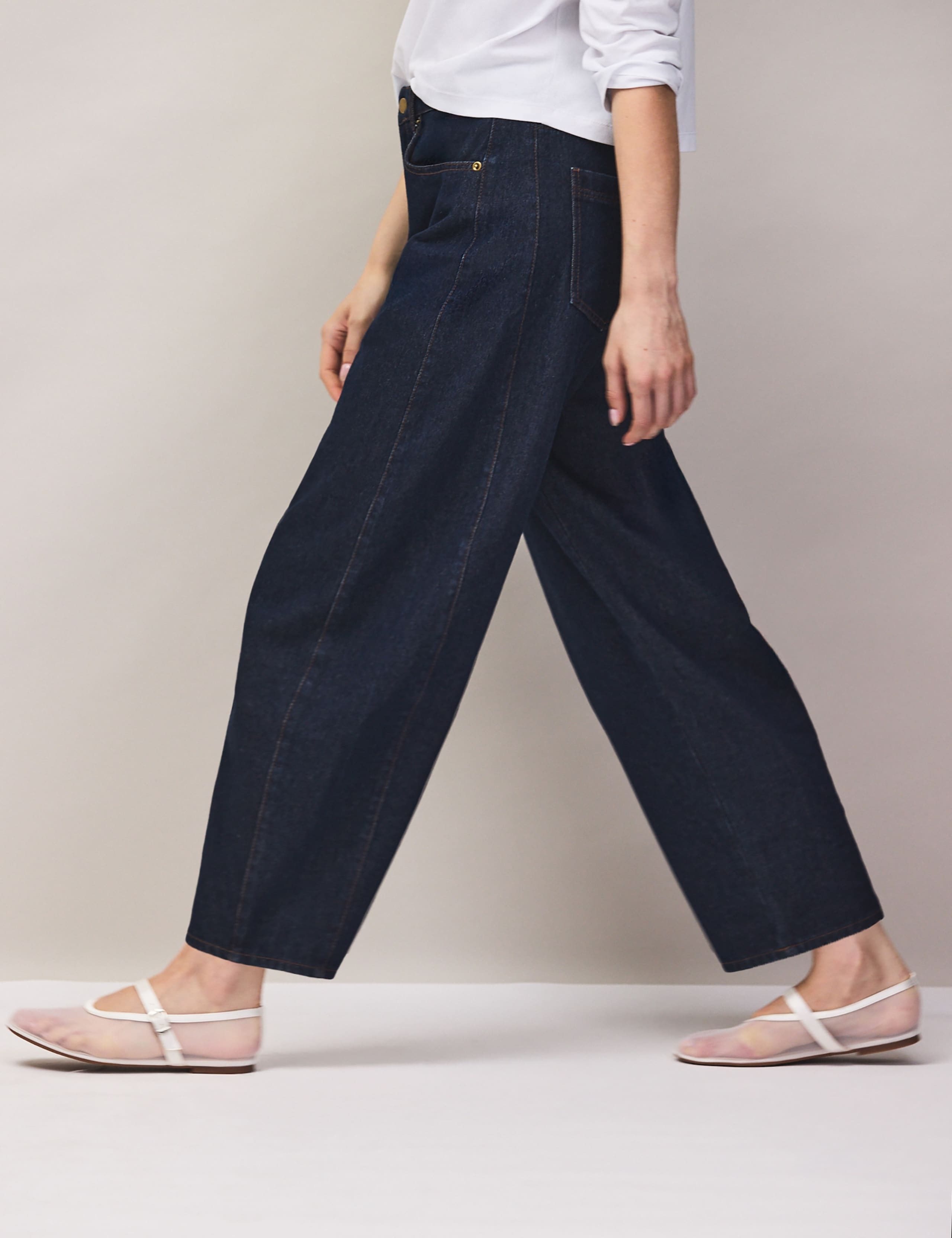 Mid Rise Barrel Leg Ankle Grazer Jeans 2 of 7