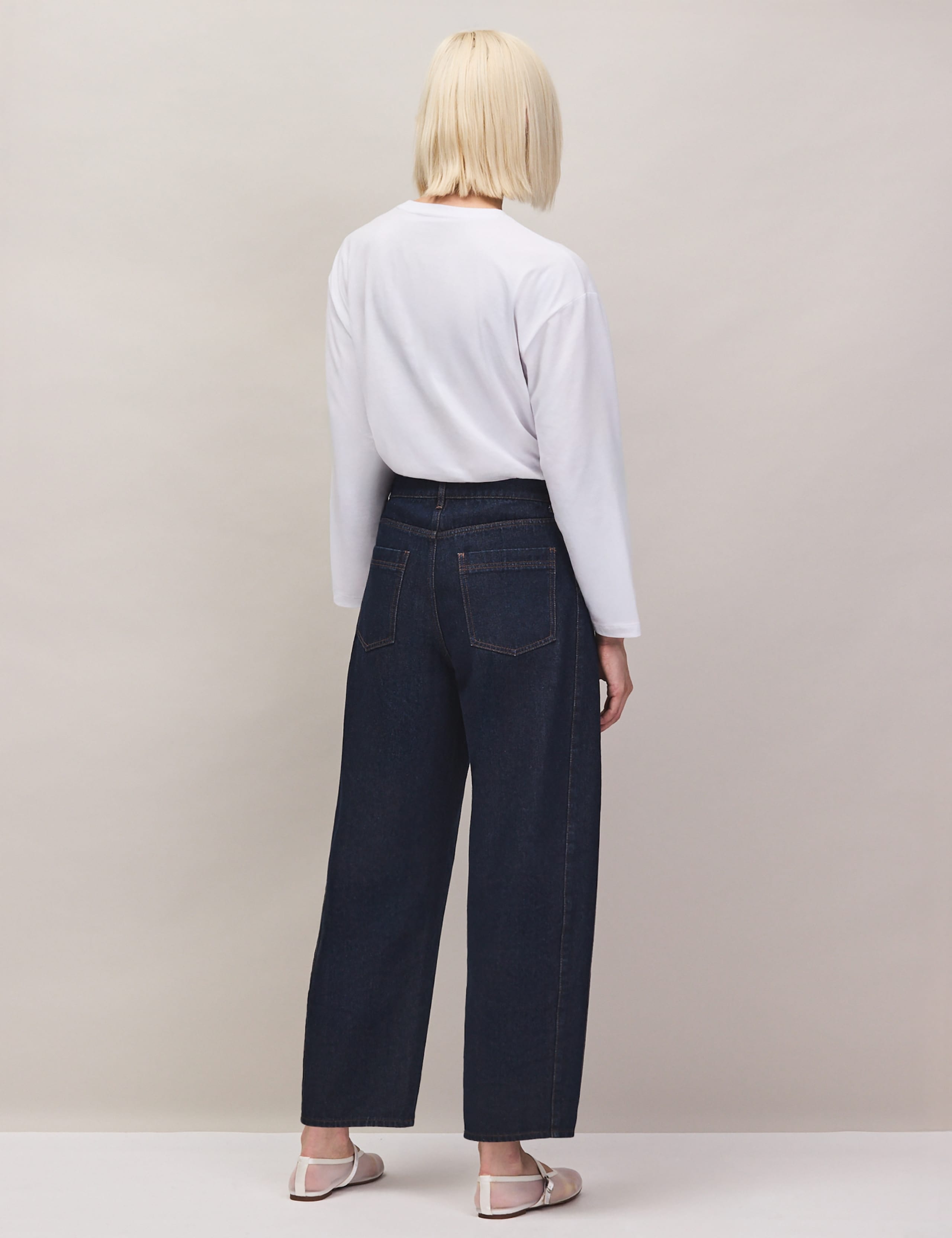 Mid Rise Barrel Leg Ankle Grazer Jeans 3 of 7