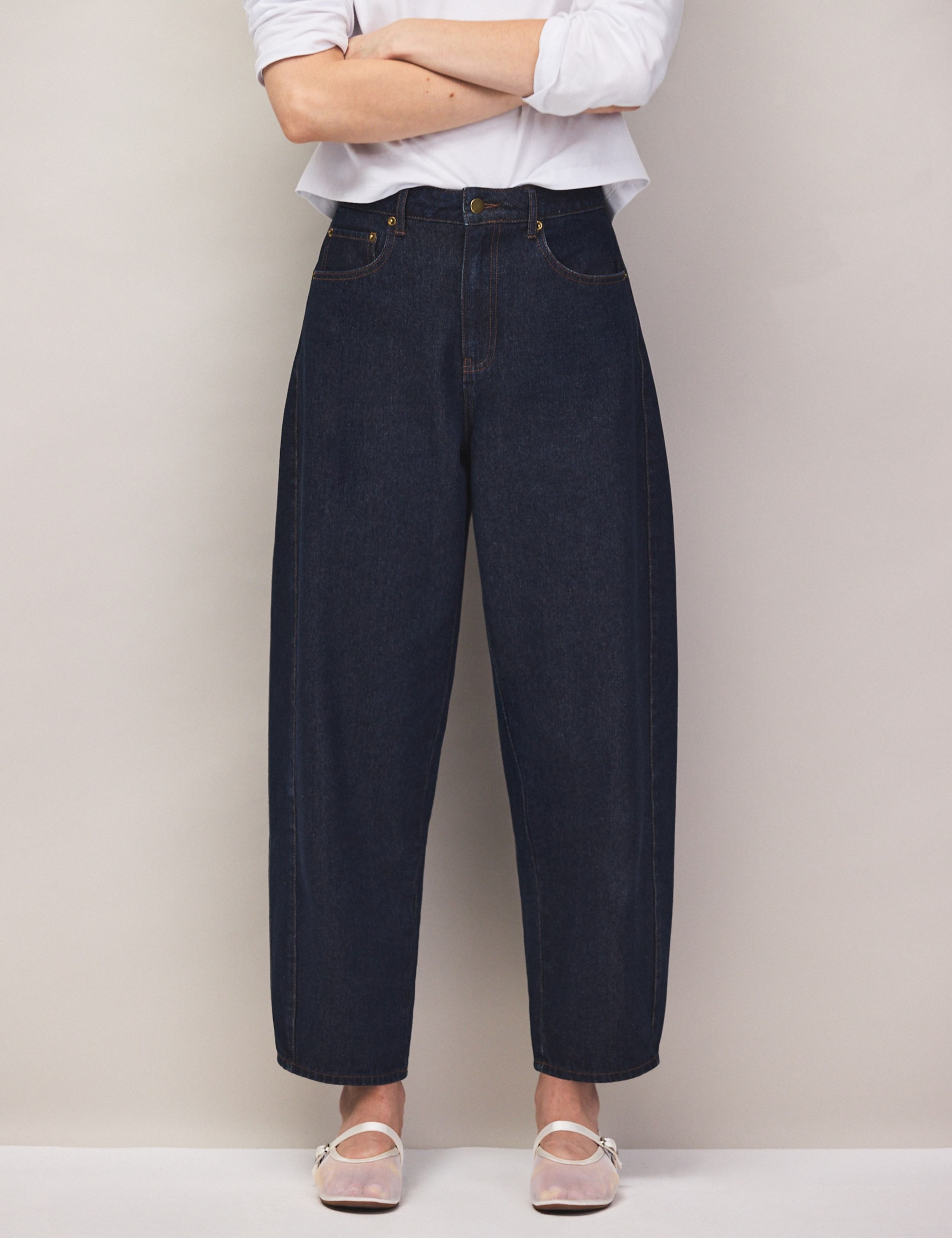 Mid Rise Barrel Leg Ankle Grazer Jeans 4 of 7