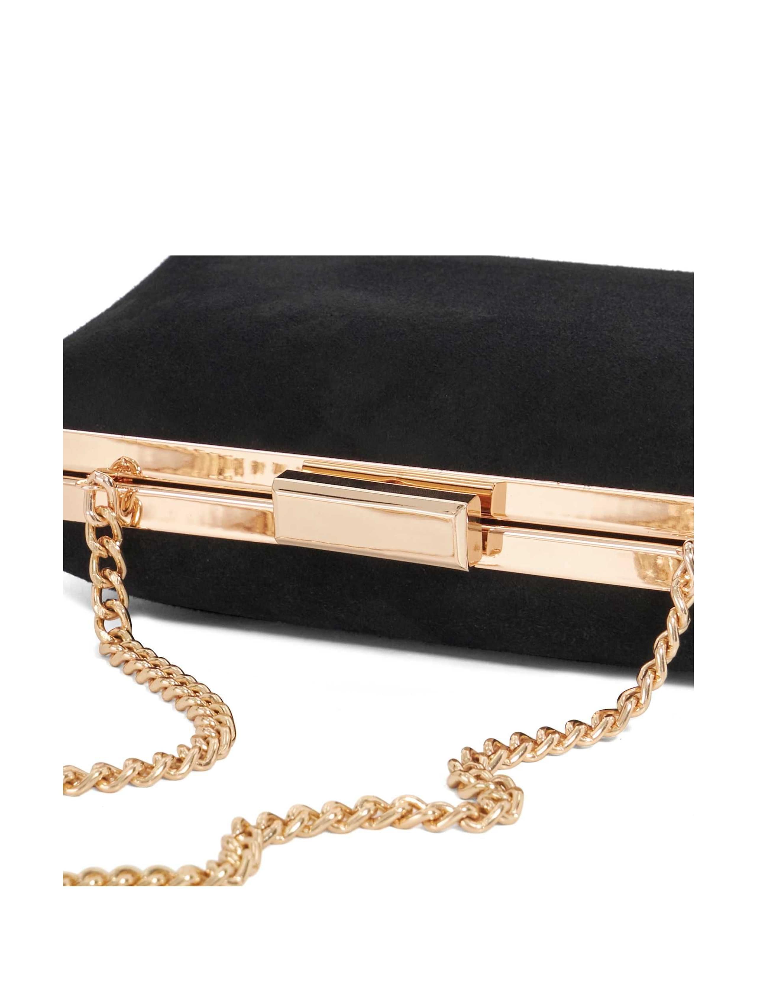 Leather Angled Frame Clutch Bag 4 of 6