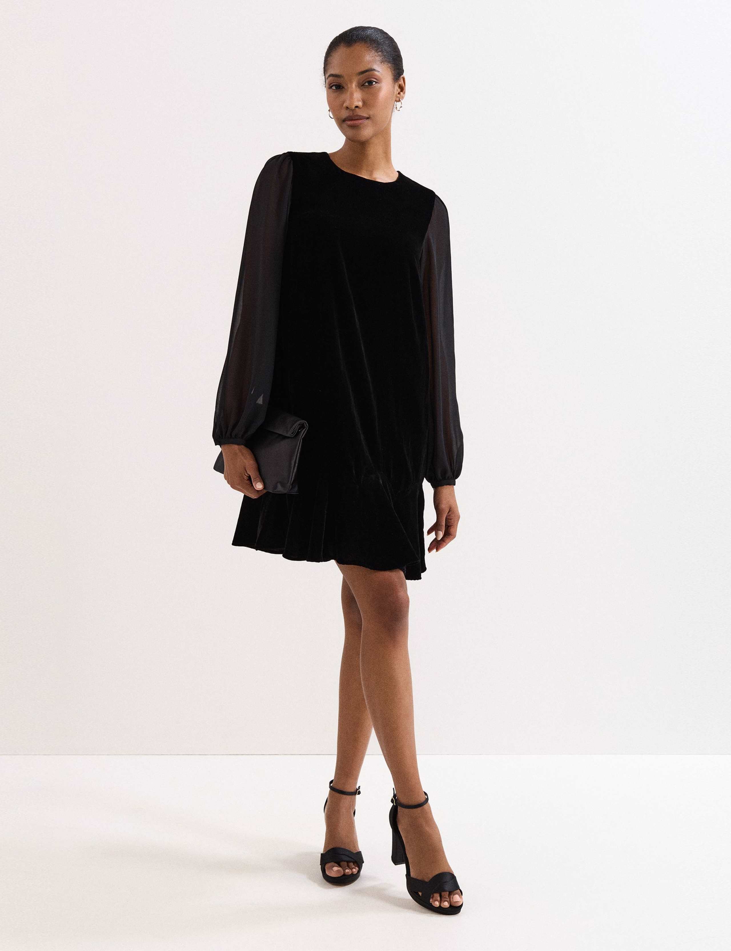 Velvet Mini Swing Dress 3 of 8