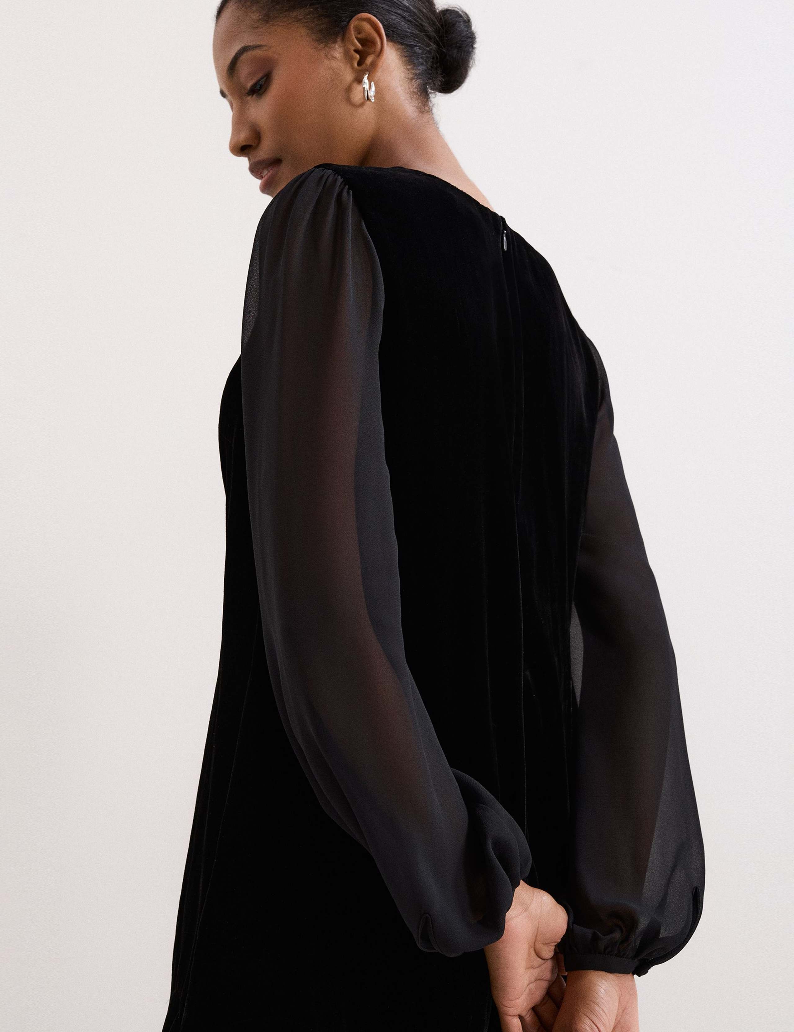 Velvet Mini Swing Dress 6 of 8