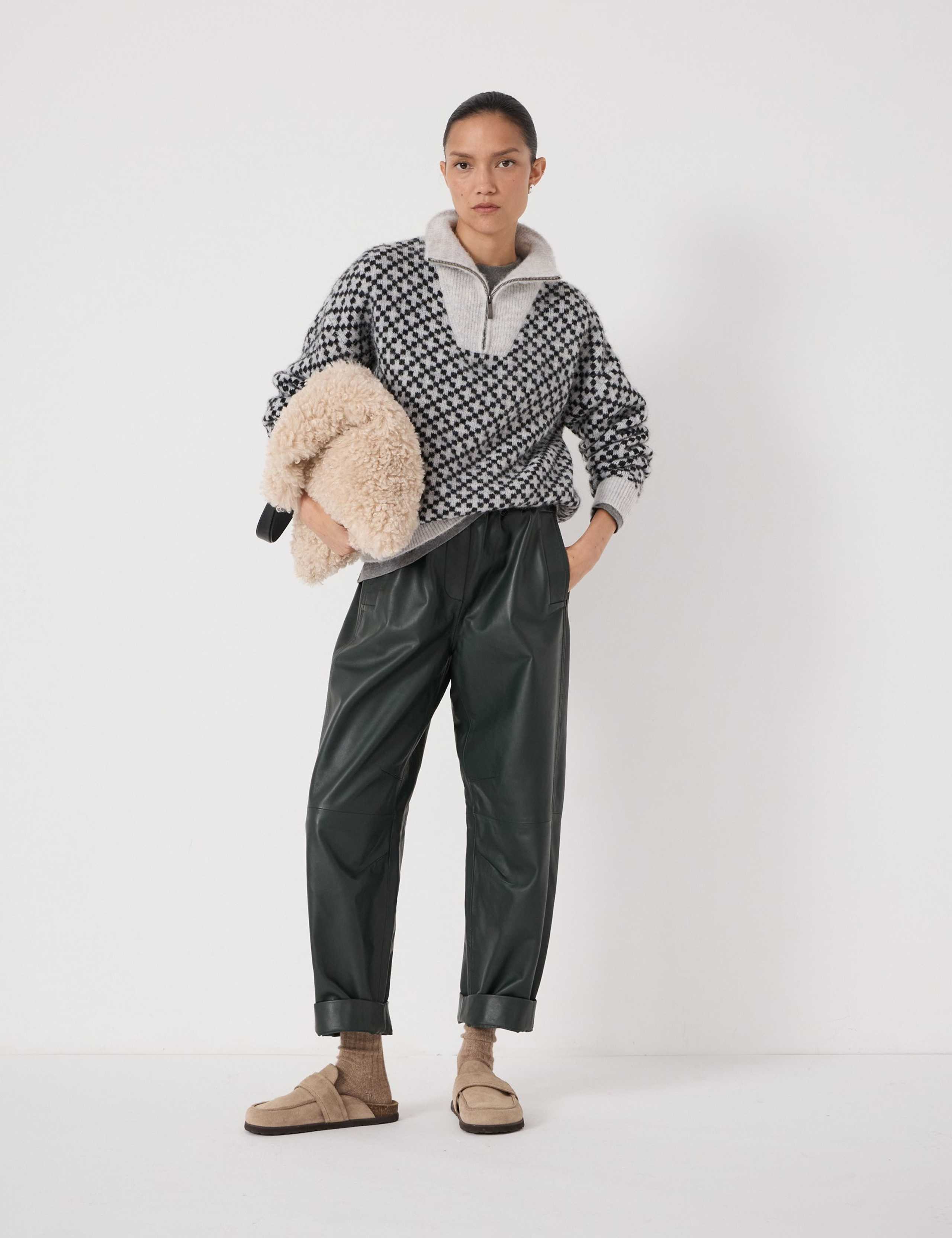 Jacquard Half Zip Jumper with Wool 3 of 6