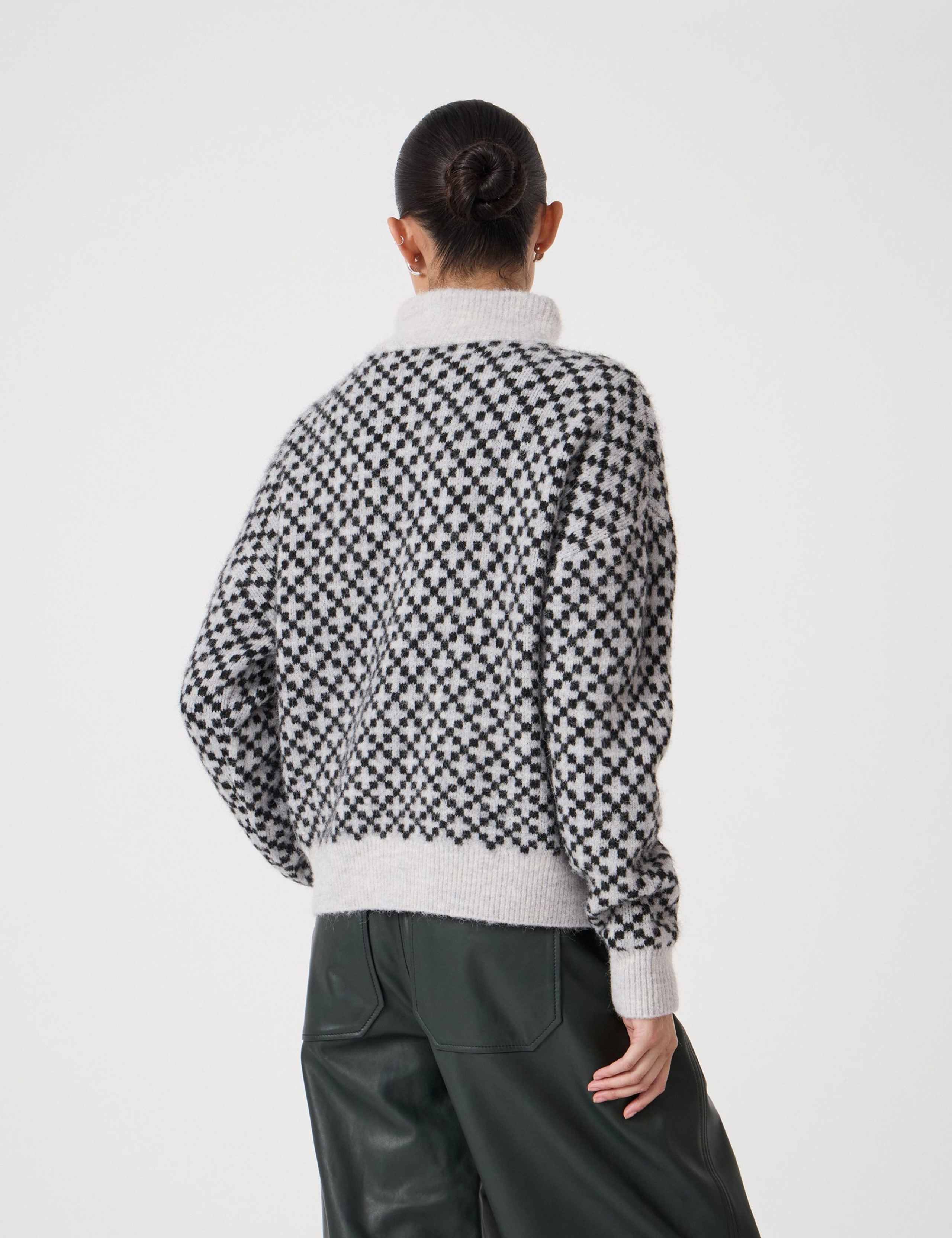 Jacquard Half Zip Jumper with Wool 4 of 6