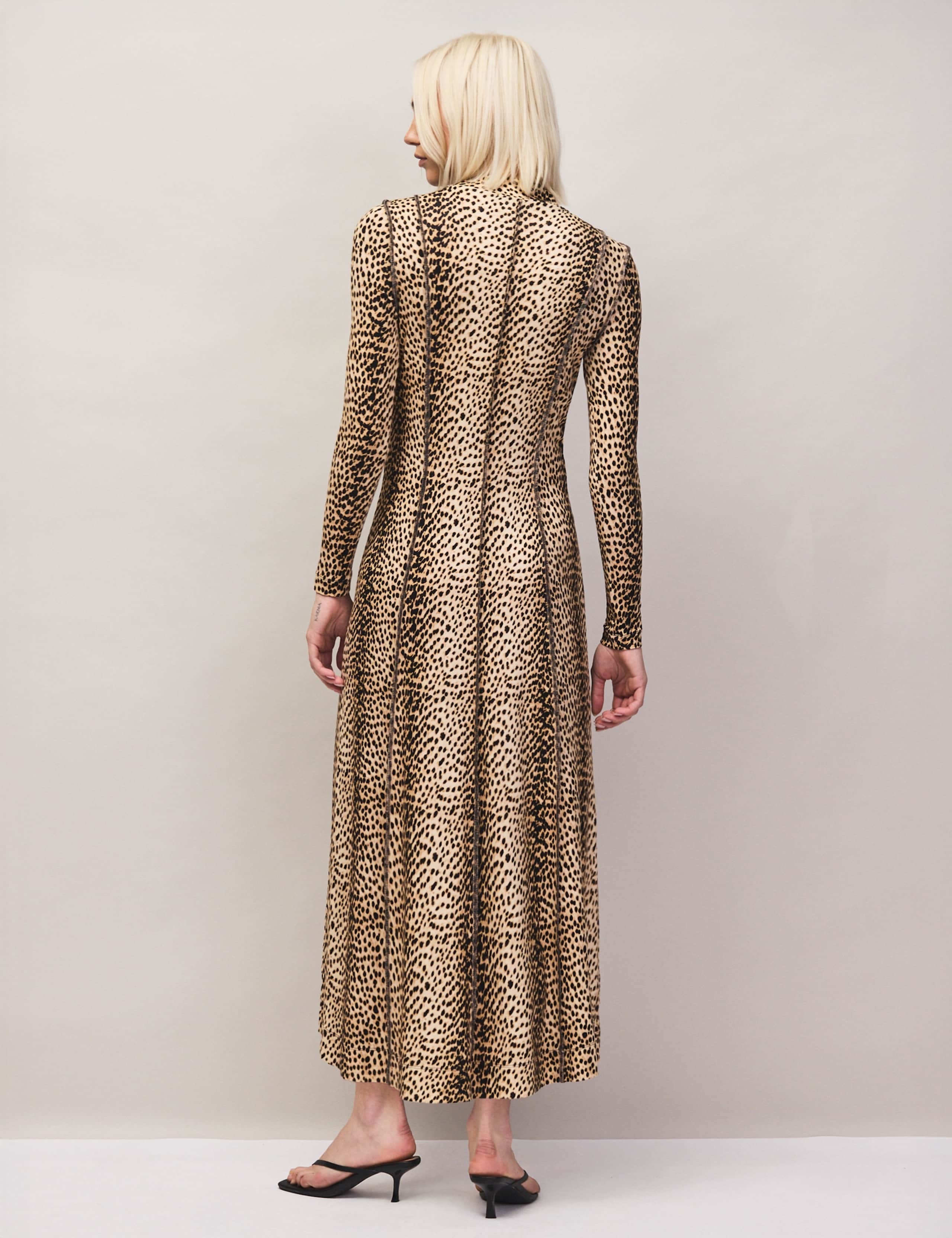 Animal Print High Neck Midaxi Column Dress 2 of 6