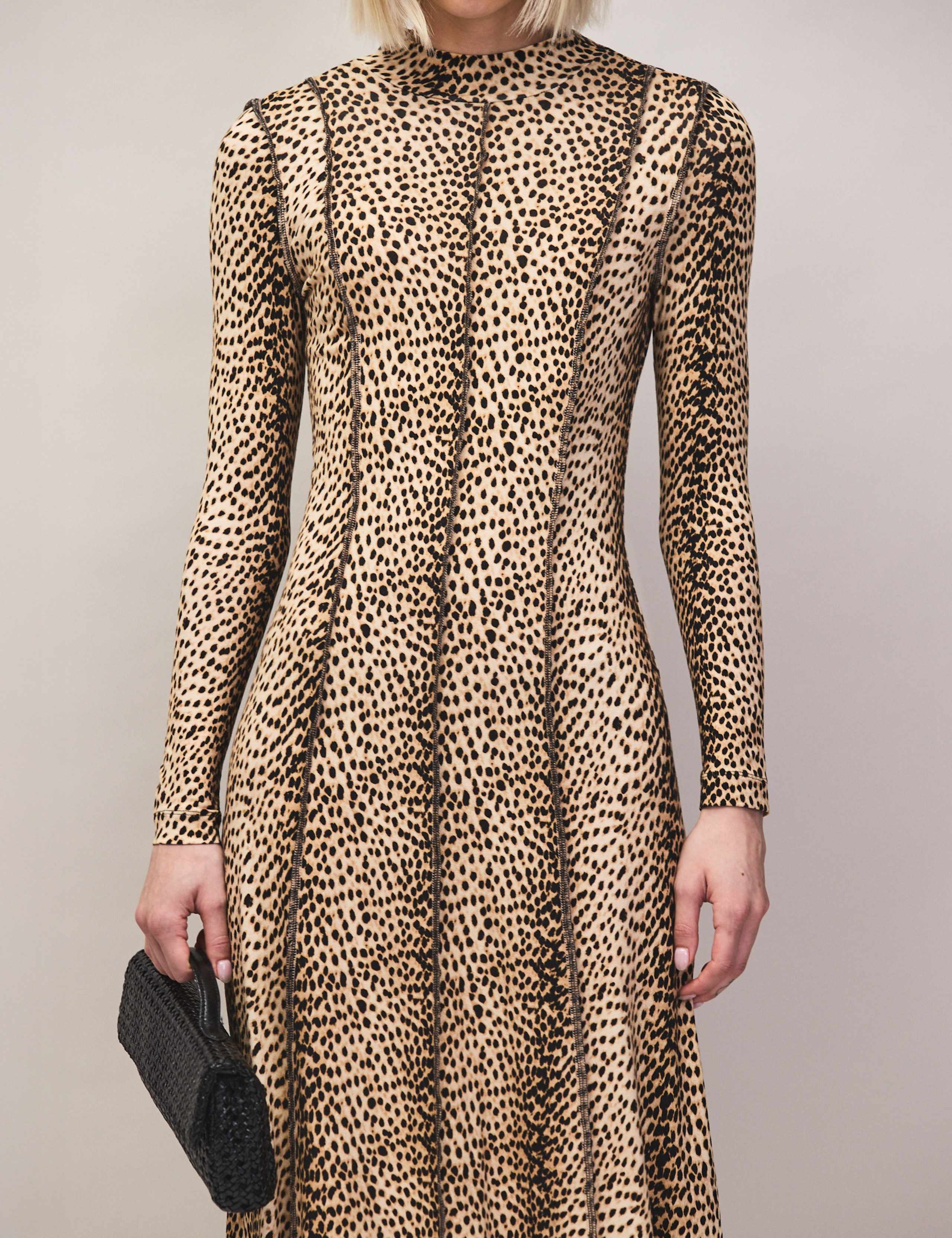 Animal Print High Neck Midaxi Column Dress 5 of 6